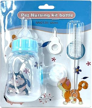 Kitten Bottle | Kitten Bottle 120L Interchangeable Silicone Pacifier Bottle with Clear Scale, Removable Bottle for Rabbits, Puppies, Small Animals, Newborn Kittens Rojax