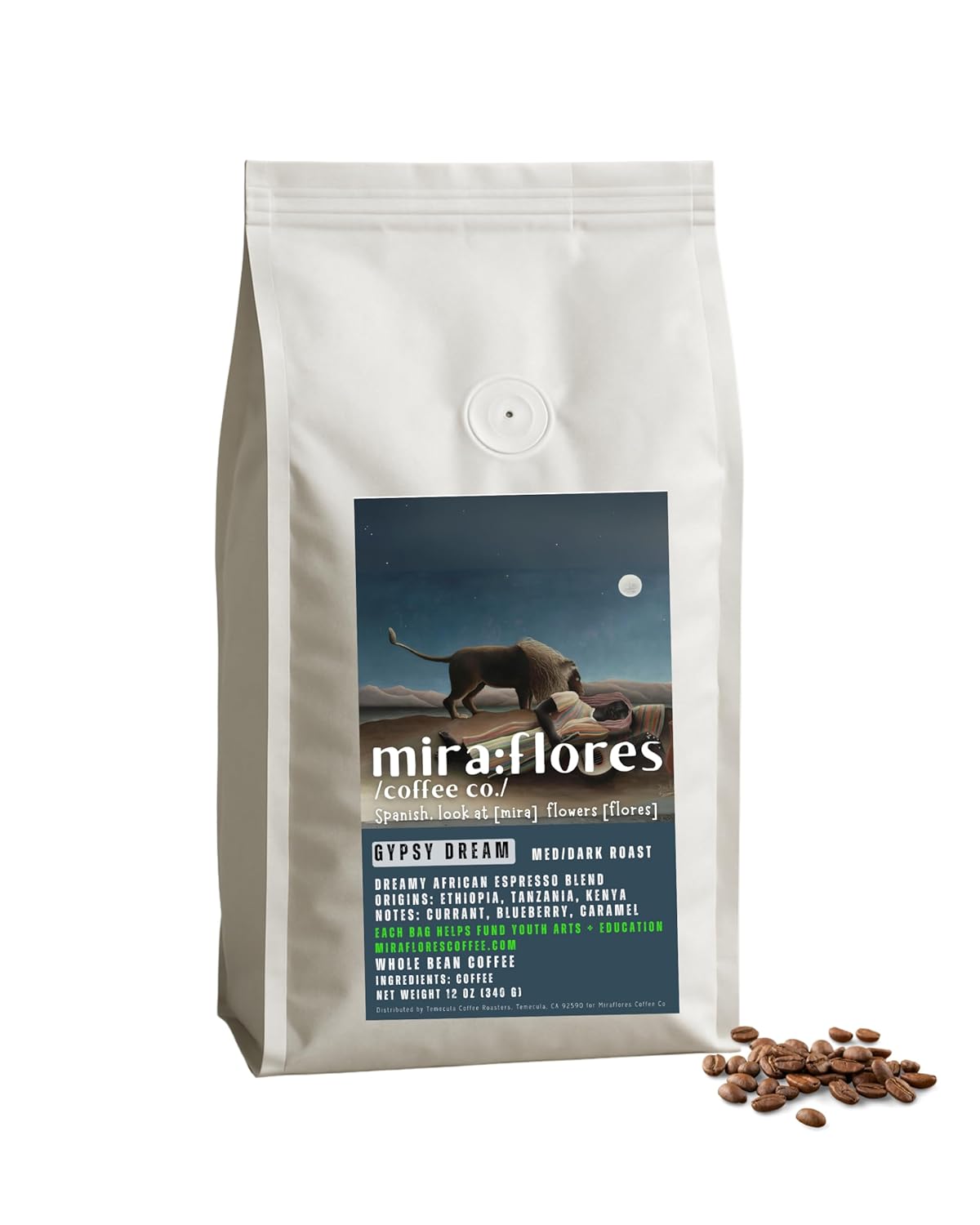 Miraflores Coffee Co Specialty Whole Bean Coffee, Premium Roast (2lbs, Africano Espresso Roast)
