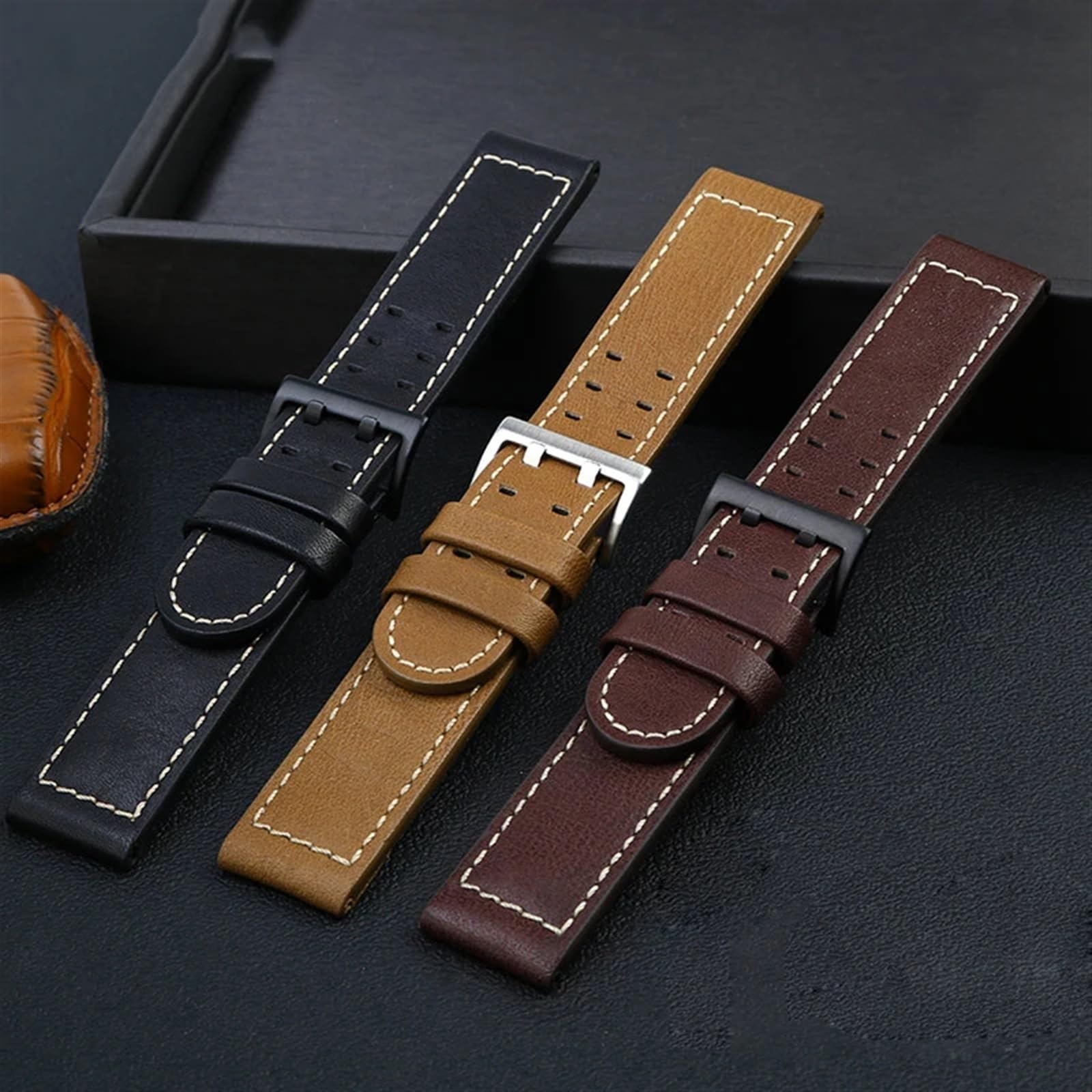 Pour Hamilton kaki aviation montre H77616533 H70615733 bracelet de montre en cuir véritable jazz field hommes bracelet de montre 20 22 Style militaire