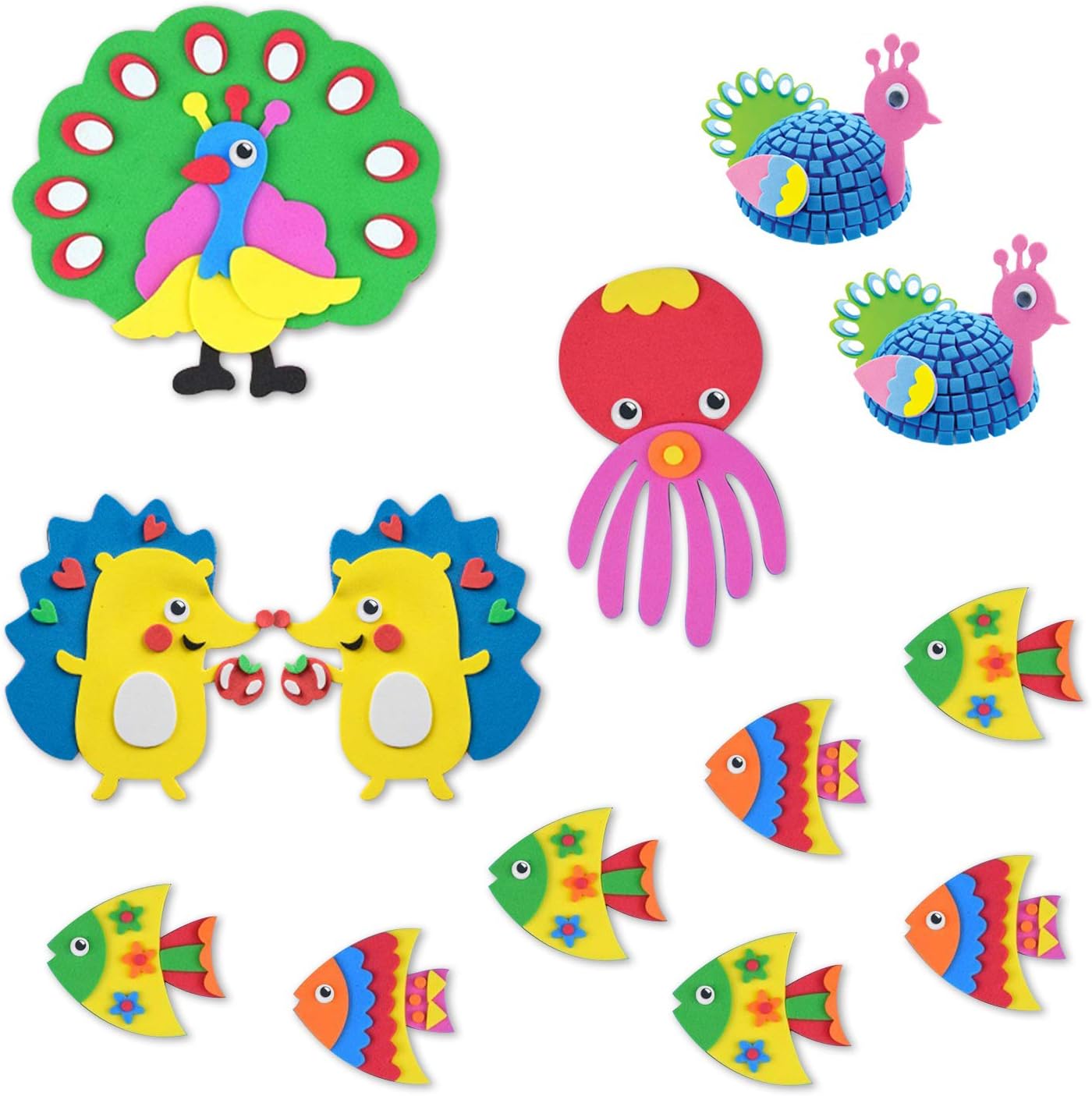 UPINS 1500 Pcs Black Wiggle Googly Eyes Stickers with Self-Adhesive, 6mm 8mm 10 mm 12mm Mixed Packaging