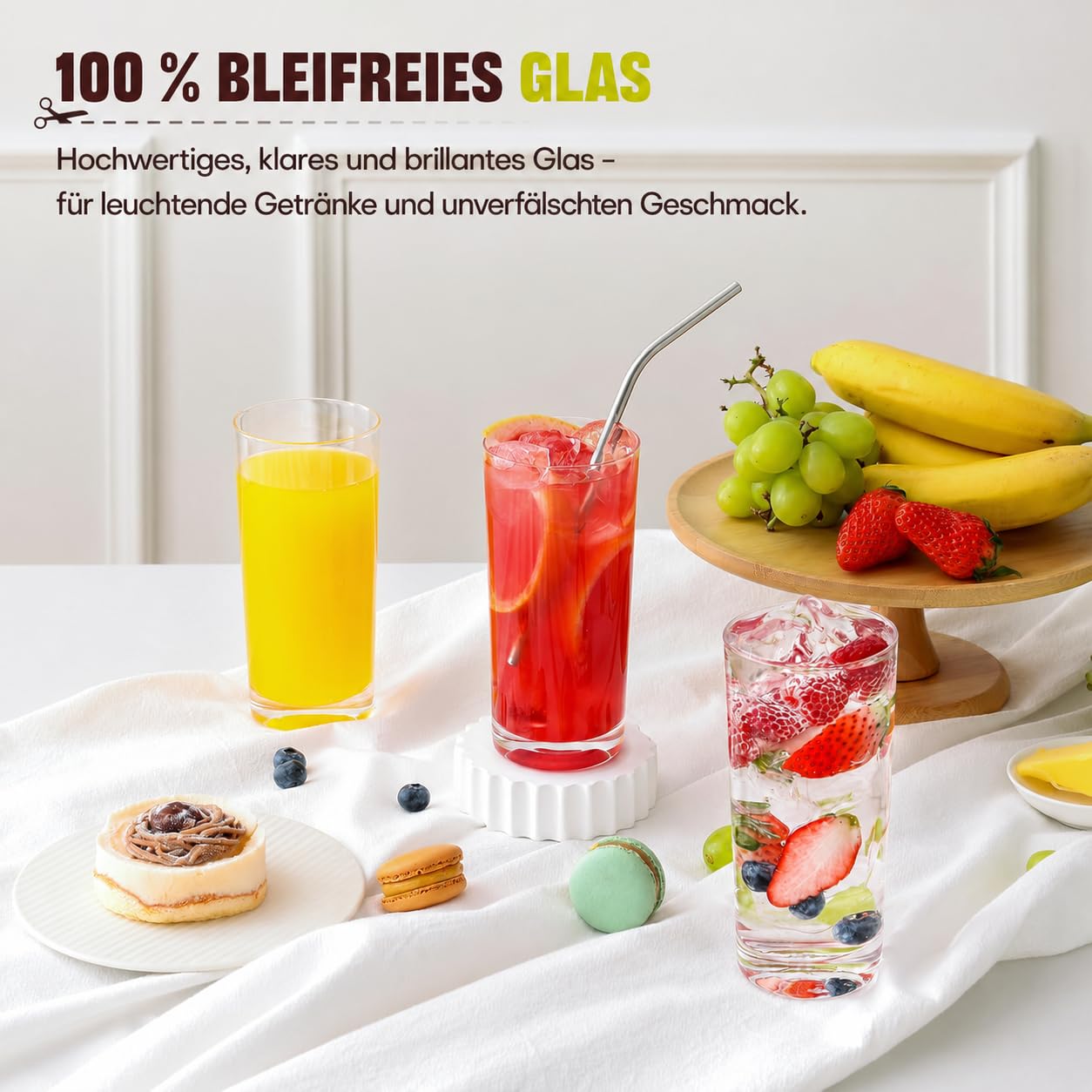 Highball - Juego de 12 vasos altos de 16 onzas, vasos de agua para cocina, vasos Tom Collins, vasos de vidrio para mojito, vasos de cóctel para cristalería de bar