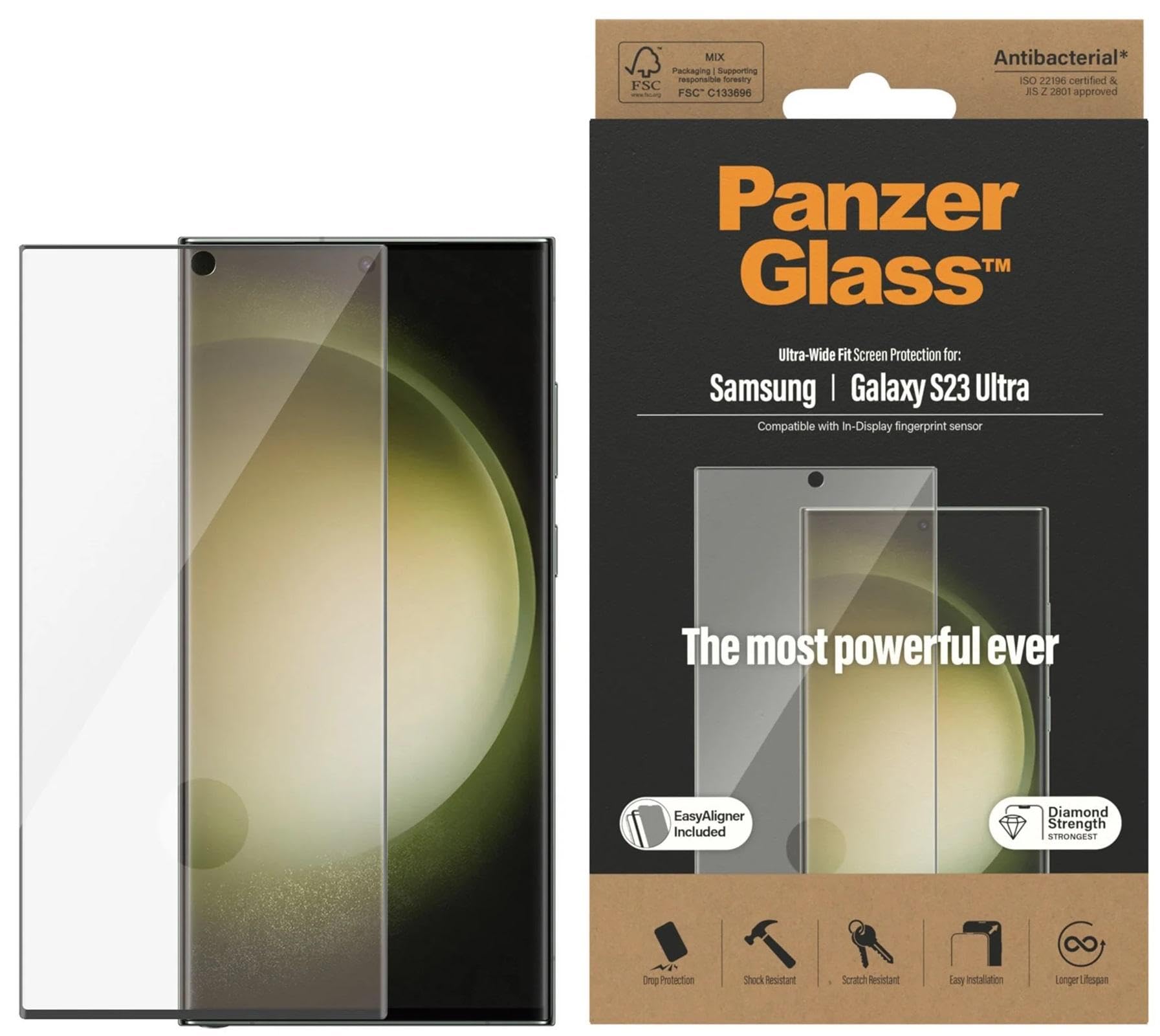 Panzerglass Samsung Galaxy S23 Ultra Screen Protector | Ultrawide Fit