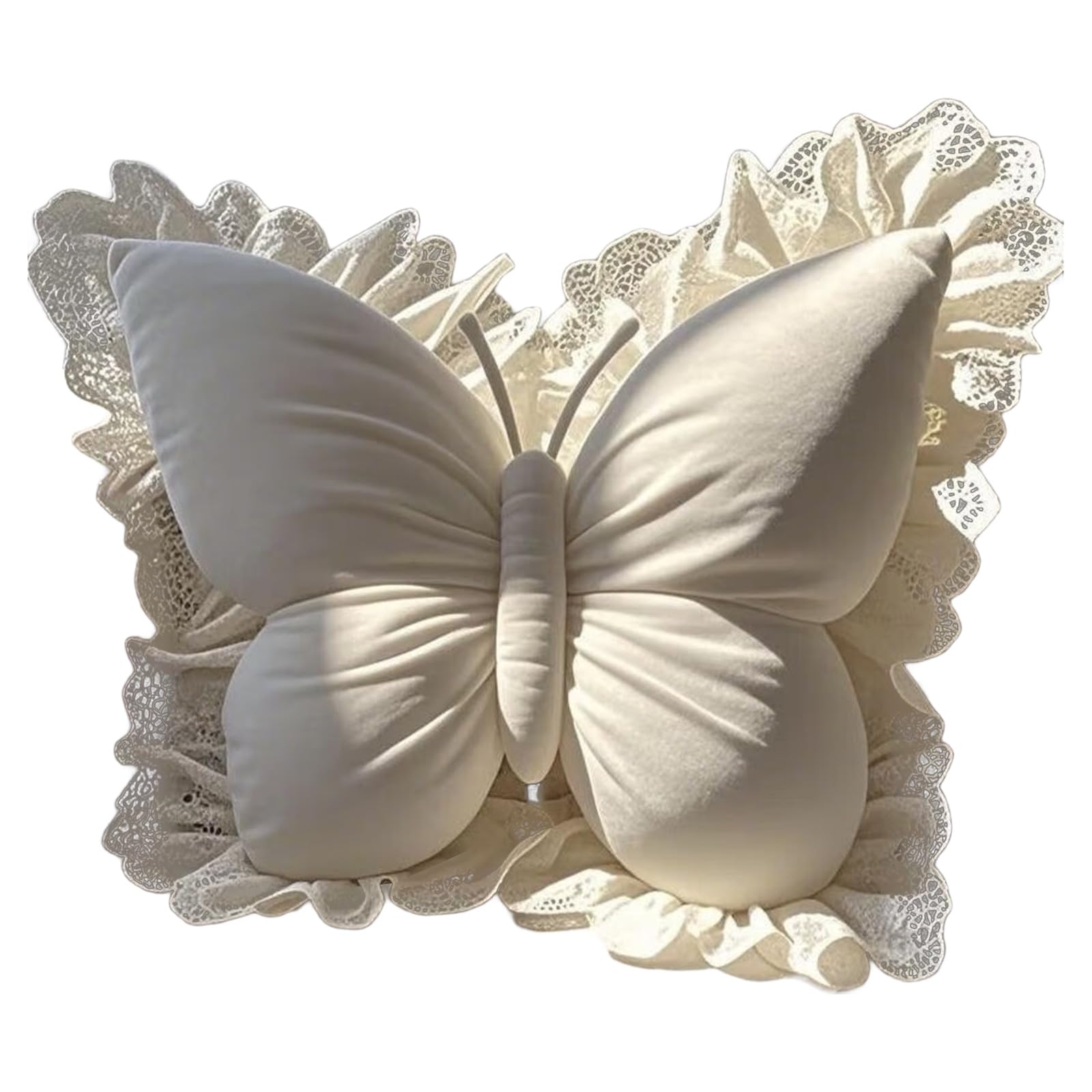 Jazuaiao Florals Embroidered Butterfly Backrest Pillow Soft PP Cotton Filled Accent for Living Room Bedroom Use Chair Comfort Cushion