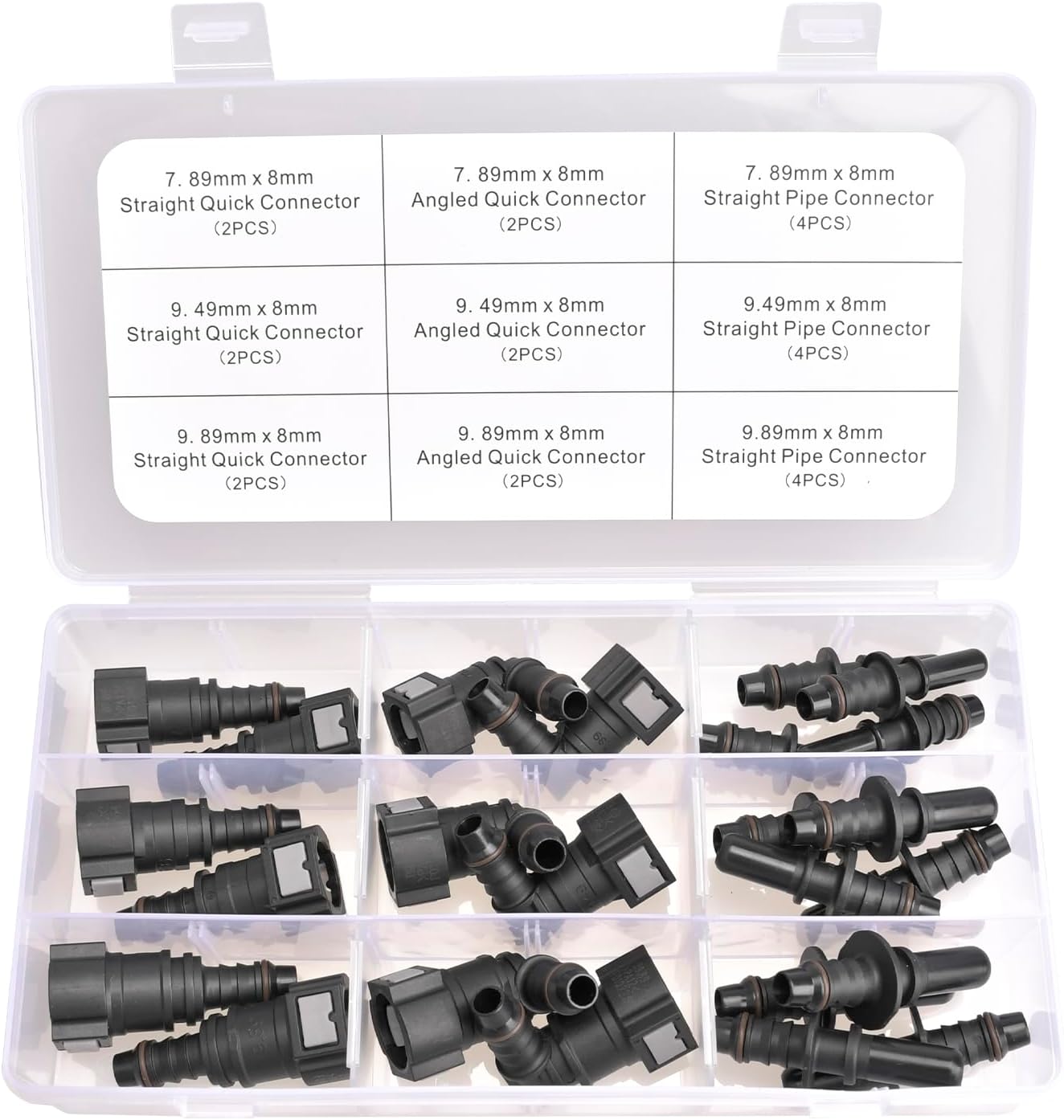 Assorted fuel line quick release connector kit (24 pcs) SAE 7.89mm/9.49mm/9.89mm
