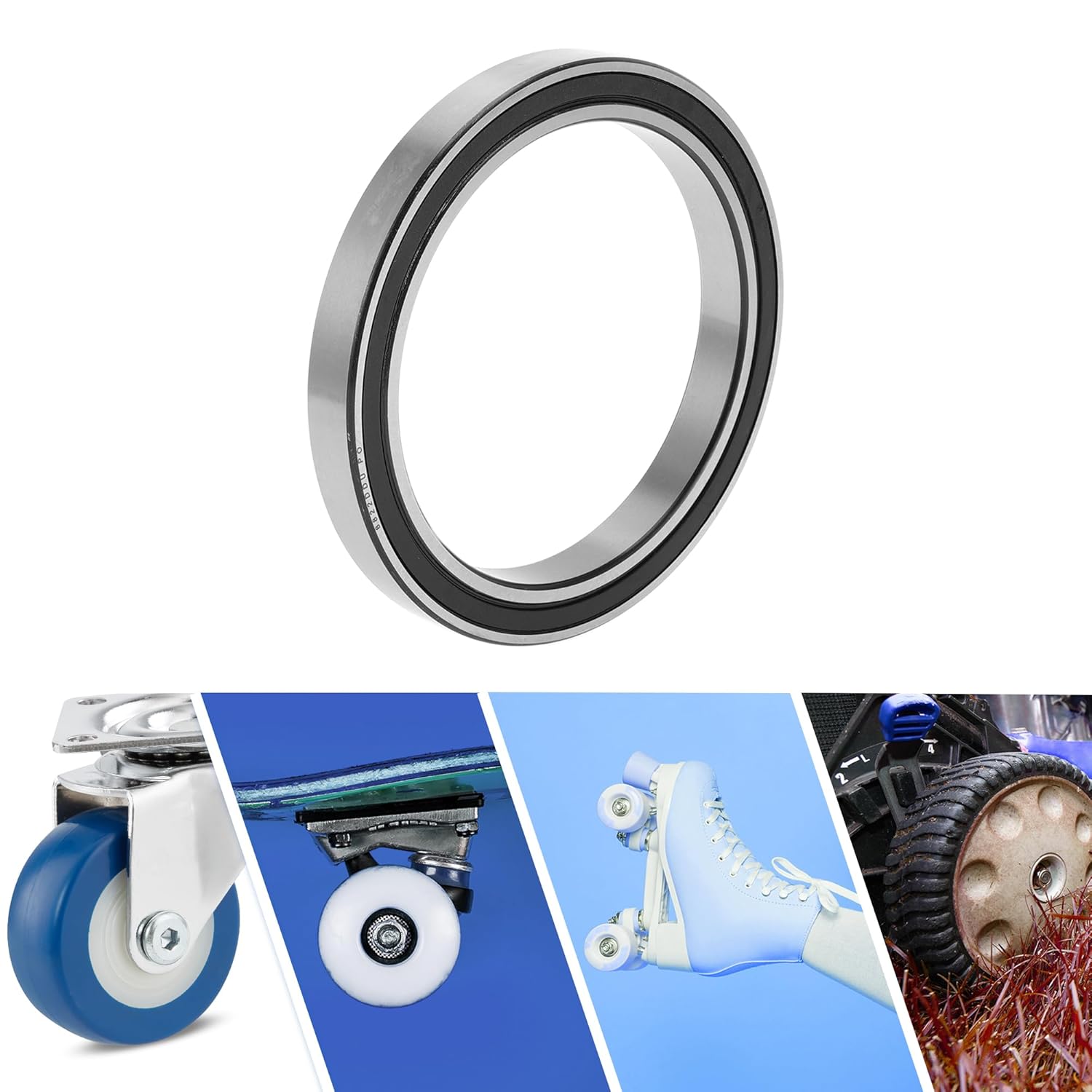 ACROPIX 6822DDU Deep Groove Ball Bearings P0 110x140x16mm Lubricated Bearings Double Rubber Seal Black Silver Tone Scooter Skateboard Wheel