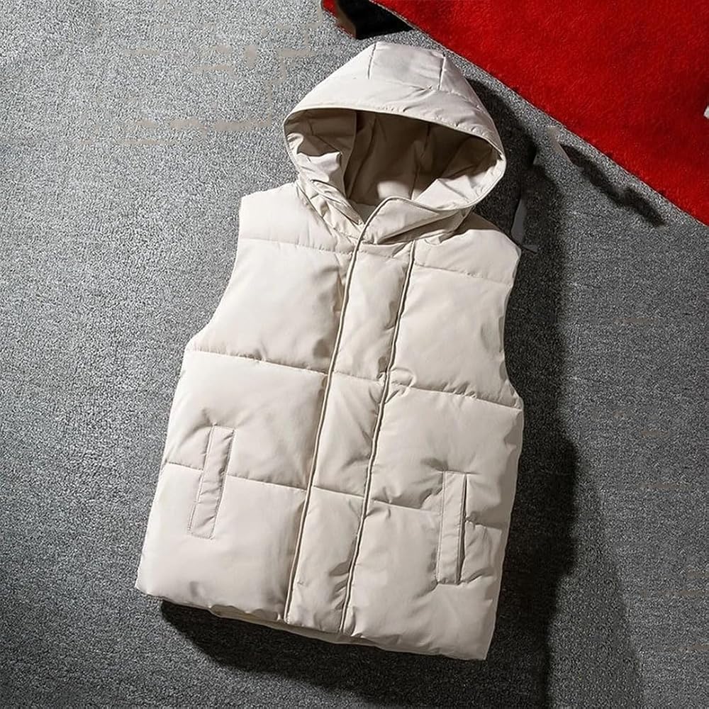 ジャケット・アウター Hooded Down Vest Women's Sleeveless Hooded Puffer Vest Coat Quilted down Vest
