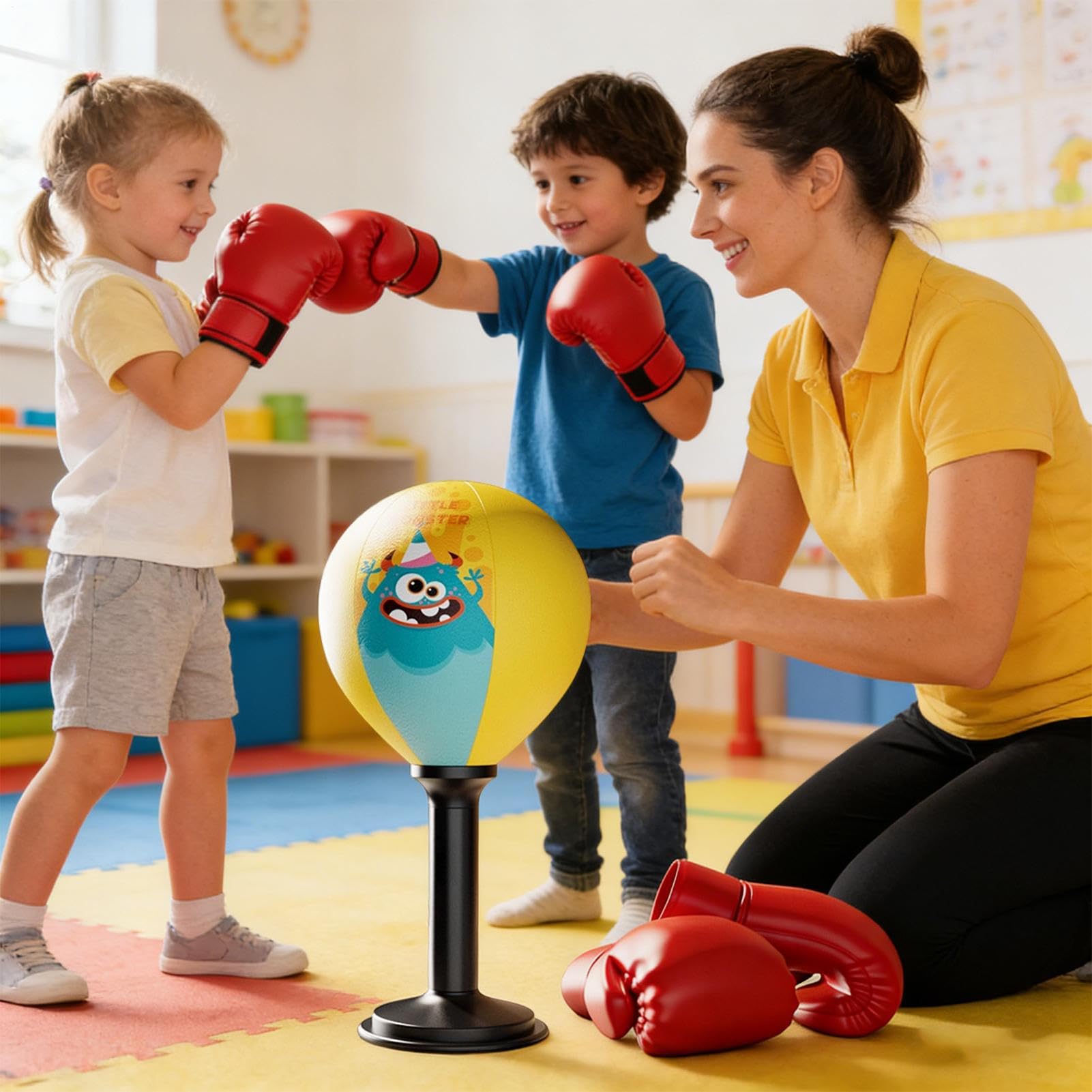 Borsa Boxe Ufficio – Giocattolo di allenamento reazione sul tavolo, ventosa stabile, Mini, design compatto, migliora coordinamento Mano-occhio, sessioni rapide | per casa ufficio palestra