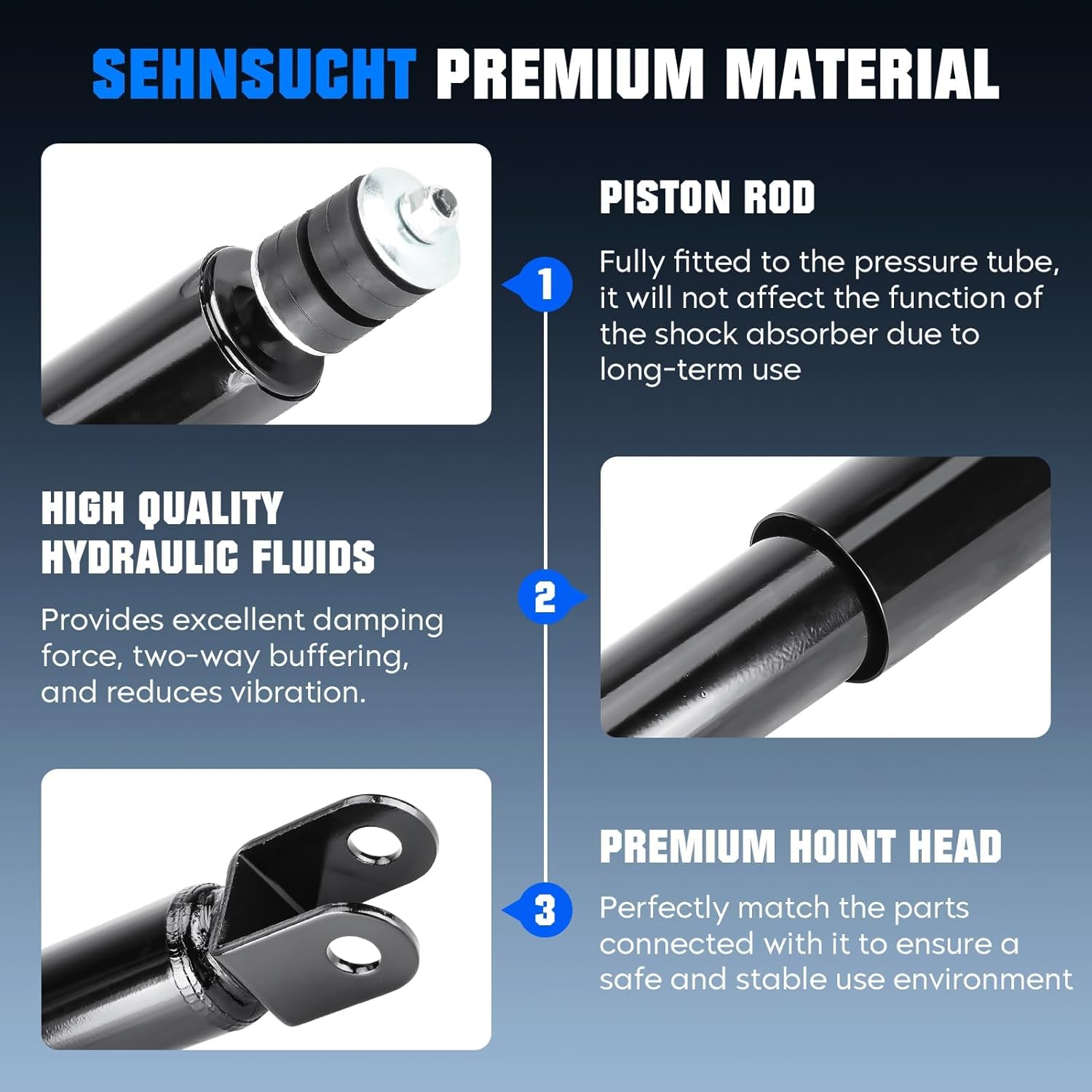 Front Shock Fit for Chevrolet Avalanche 1500 02-06, for Silverado 1500(Only for 4WD in 04-06)/GMC Sierra 1500 99-07, for Suburban 1500/Tahoe, Not for Electronic Suspension/Z71 Models, for Torsion Bar