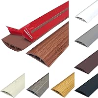 IGTOPS Öntapadós Padlókábel Védő, Barna Fa Mintázatú PVC, Méretre Vágható, Csúszásgátló Kábelcsatorna, Beltéri-Kültéri Használatra, 50mm x 1 1
