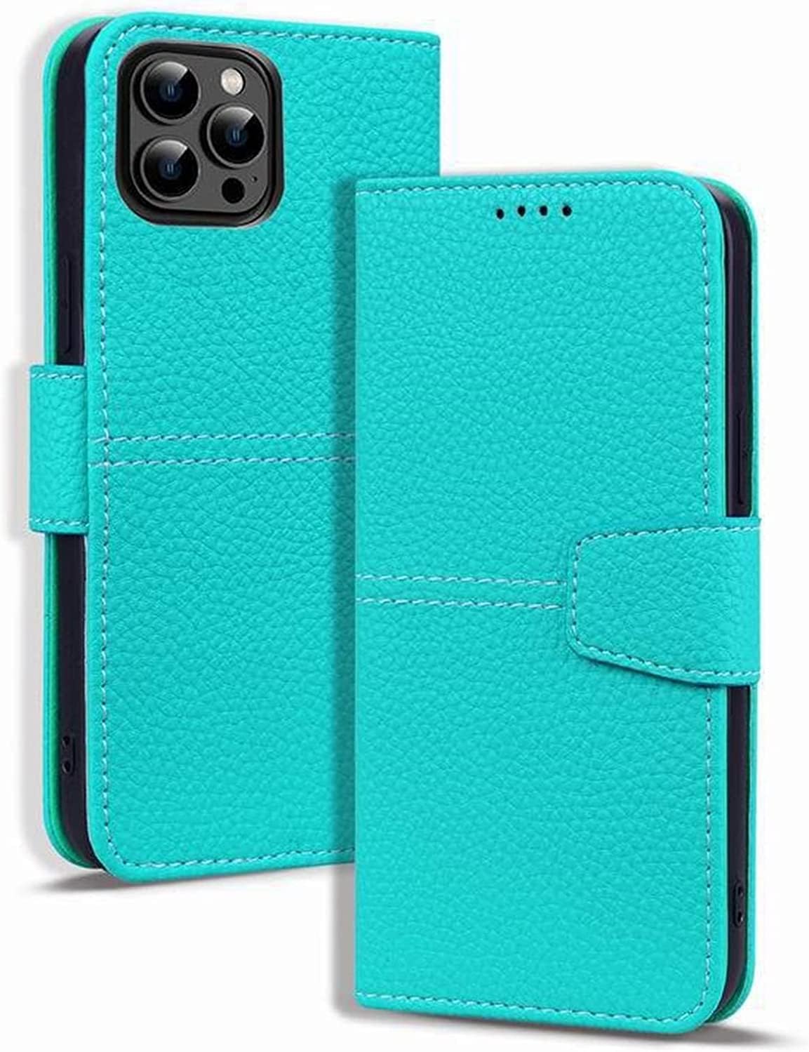 COOVS Case for iPhone 14/14 Pro/14 Max/14 Pro Max, Flip Shockproof Litchi Pattern Anti-Slip Wallet Case, PU Leather Stand Magnetic Closure Folio Bumper Protective Cover (Color : Khaki, Size : 14 Pro