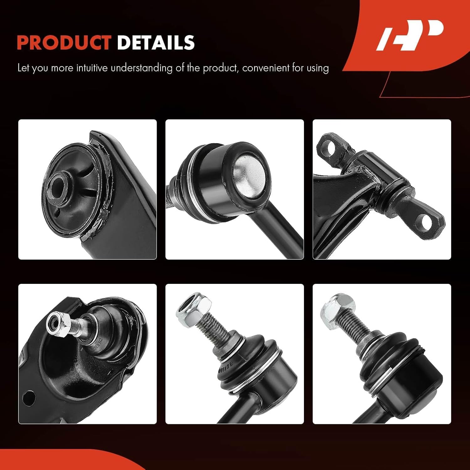 A-Premium 4Pcs Front Suspension Kit, Lower Control Arm, Sway Bar Link, Compatible with Kia Spectra 2004-2009, Spectra5 2005-2009