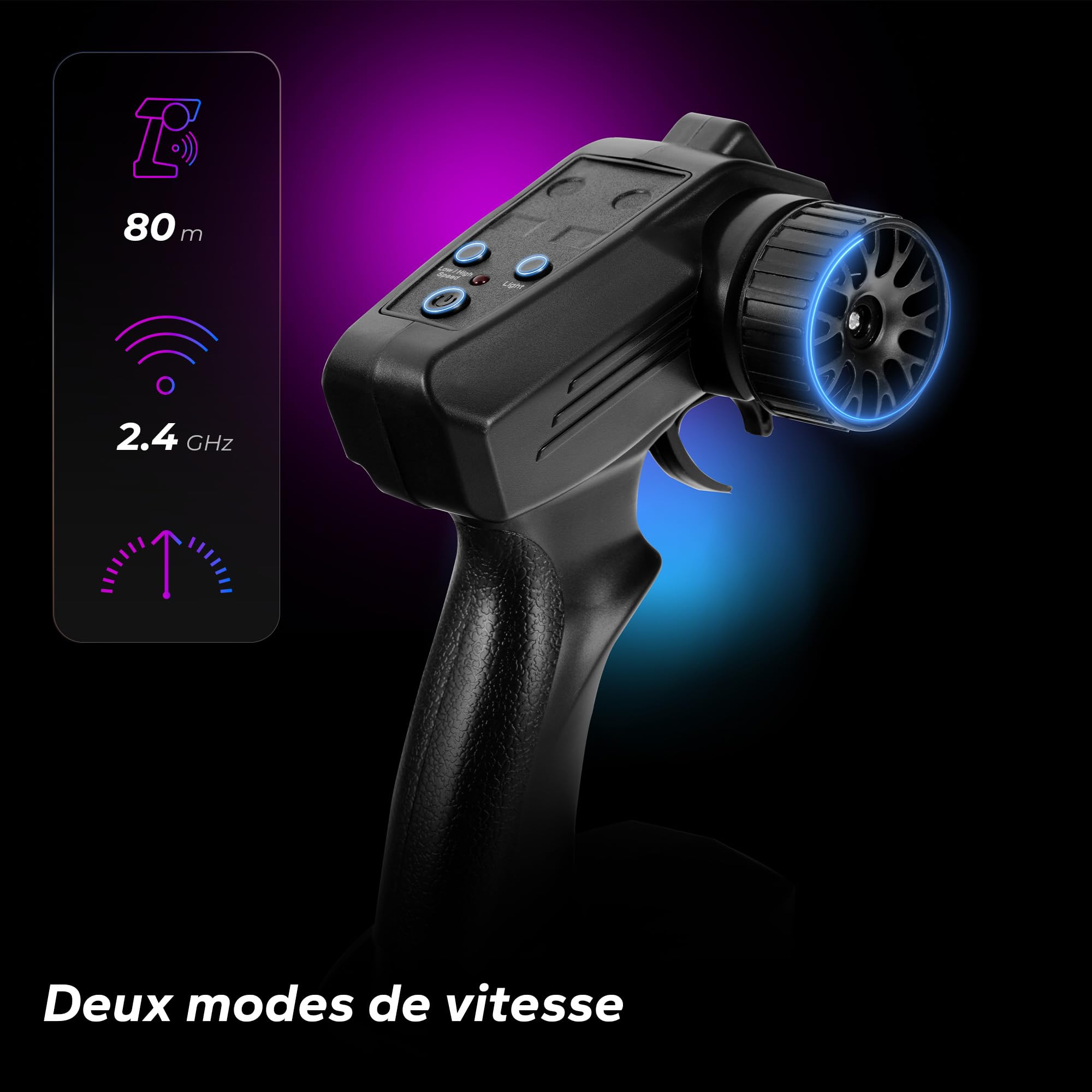 Overmax X-OVERSLIDE Voiture RC Drift Télécommandée, Voiture pour Enfants 8+, 1:16, 20 km/h Portée jusqu'à 80 m, 4WD, 2 Batteries 500 mAh, Roues et Obstacles, Boîtier Supplémentaire