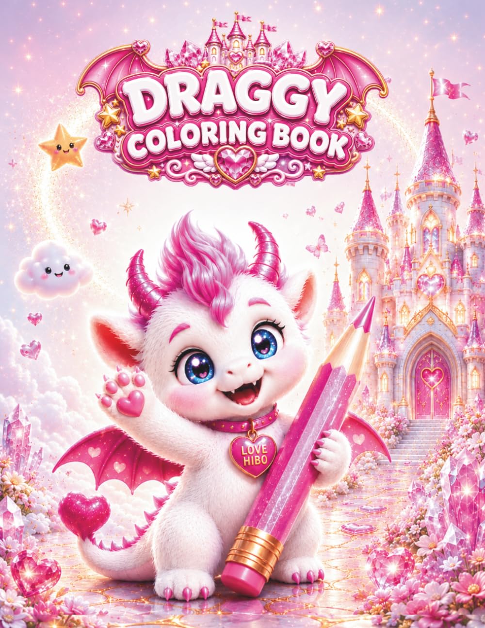DRAGGY: White Dream Castle: Cute Dragon Coloring Book with Princesses, Fairies, Friendly Ghosts, Magical Castles, Fantasy Friends and Adorable Animals for Girls Ages 3–5