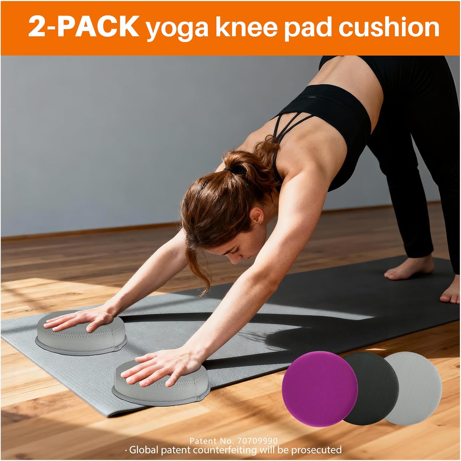 Yoga Knee Pad, 1.57 Inch Thick, Memory Foam and EPE Foam, Waterproof and Non-Slip, for Knees Elbows Wrist Hands Head Yoga Pilates Work Out Kneeling Pad, Exercise Mat 2 - Image 6