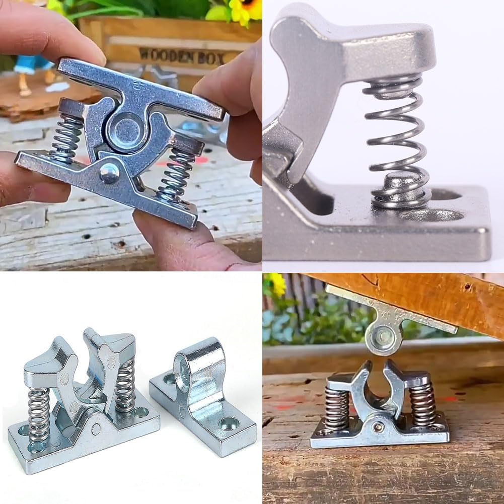 Industrial Heavy Duty Double Spring Latch Catch, Zinc Alloy Door Retainer, 1PCS, Blue, for Screen Door, Trailer, Camper, Boat, Shed, Hatch, Gate