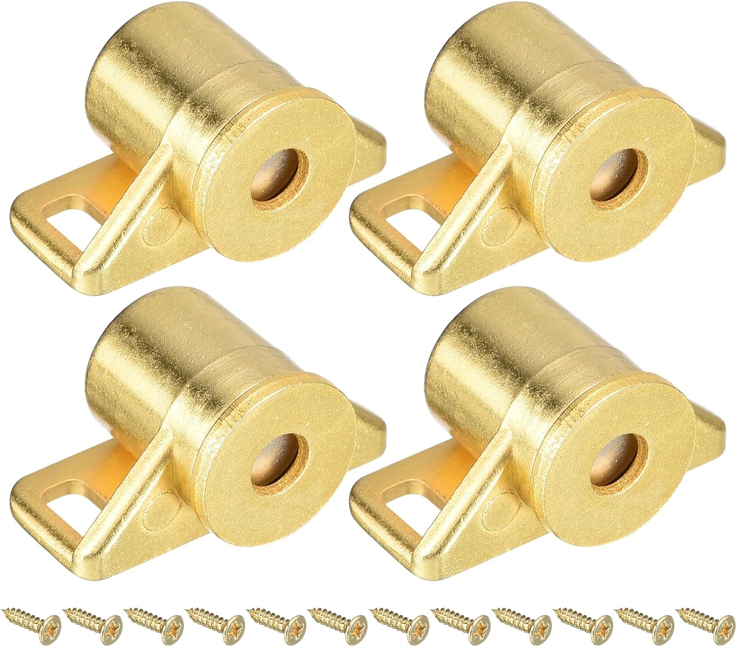 uxcell 4 Set Magnetic Cabinet Door Catch Zinc Alloy Magnet Cabinet Latch Closure Hardware for Kitchen Cupboard Closet Furniture Doors, Silver