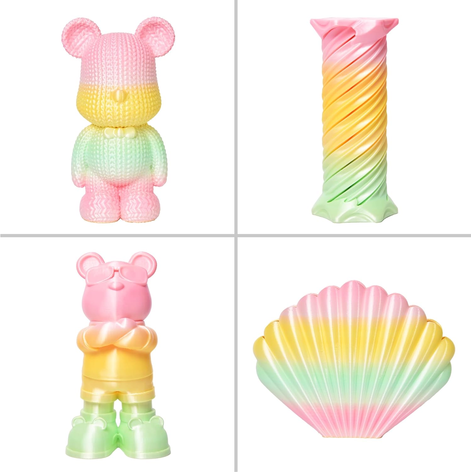 PINBALL Silk Rainbow PLA 3D Printer Filament 1.75mm Shiny Multi-Color Changing Filament 3D Printing PLA Filament Dimensional Accuracy +/- 0.02mm 1 KG Silk Rainbow Guava - Image 5