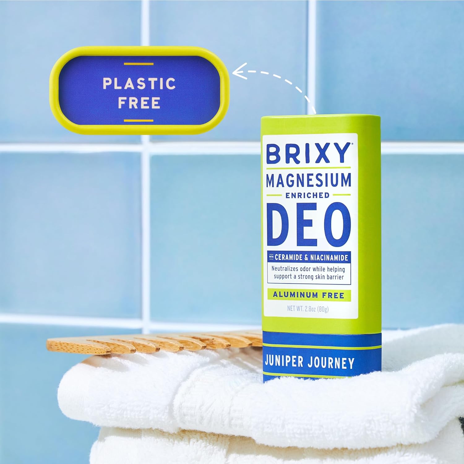 BRIXY Magnesium Deodorant, Ceramide & Niacinamide, Aluminum Free, Baking Soda Free, Plastic Free Packaging, Vegan and Certified Cruelty Free, Patent Pending - Image 5