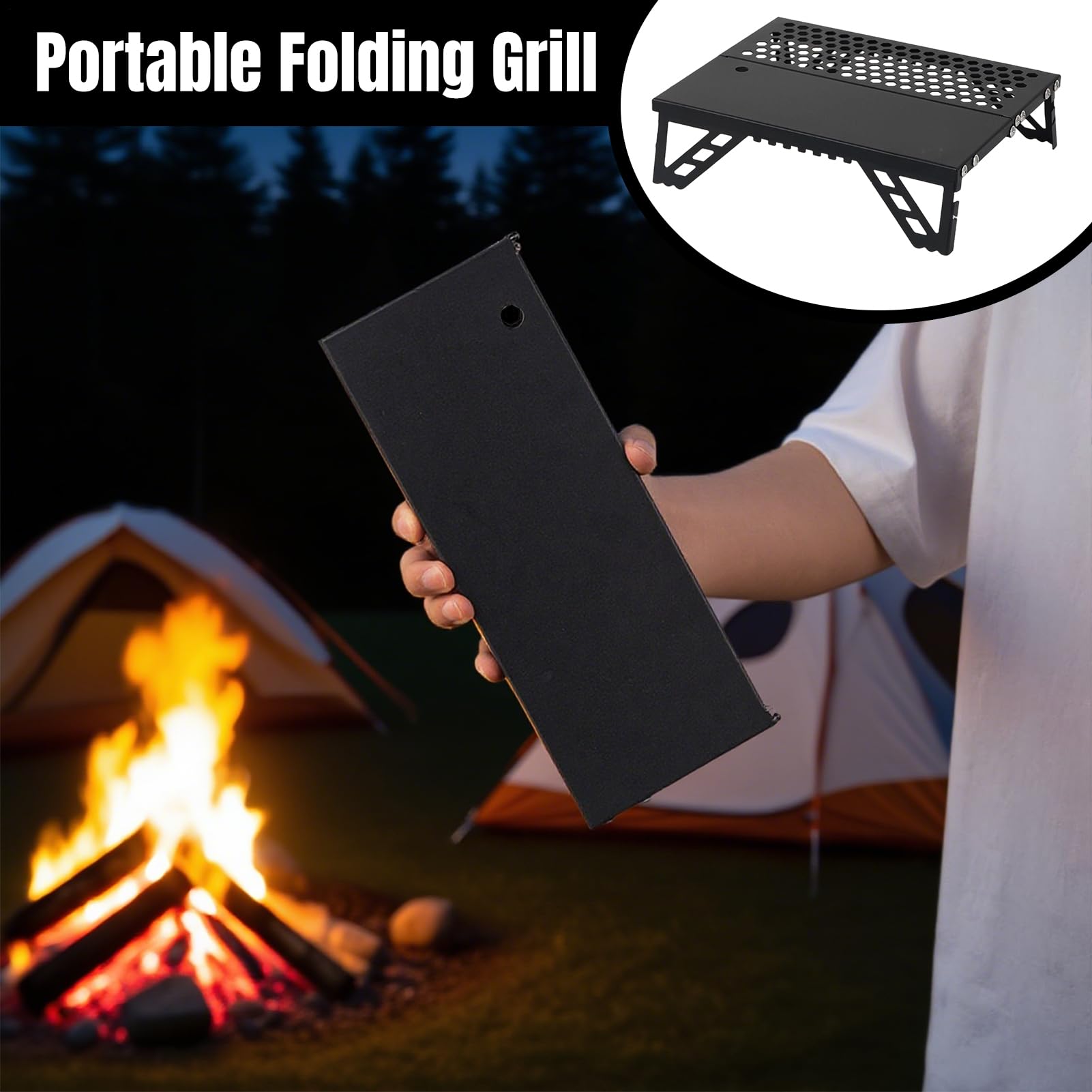 Griglia per barbecue da campo - Grill pieghevole in alluminio per campeggio