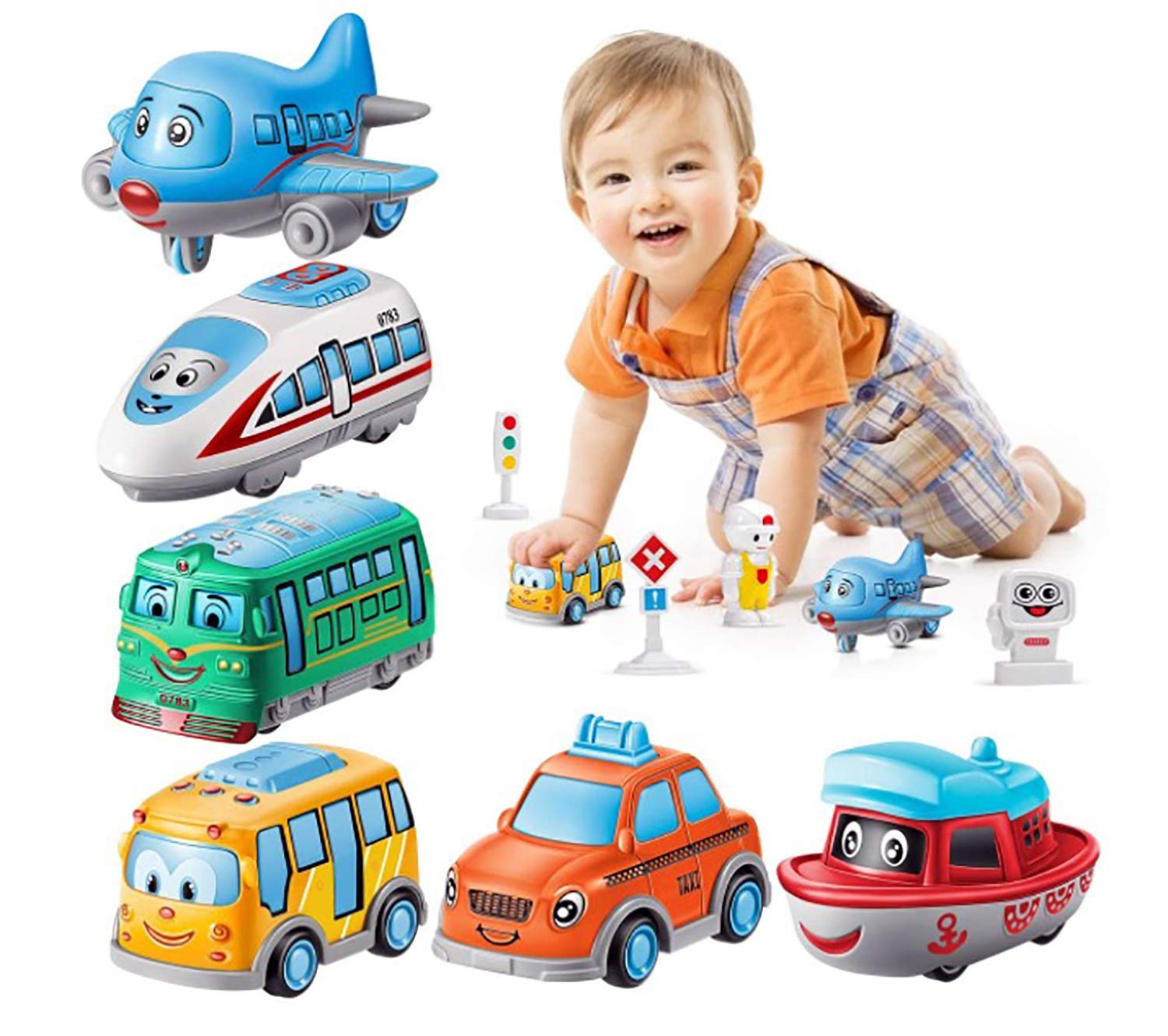 Magicwand ABS Plastic Unbreakable Pull-Back Die-Cast Q【Cute】Toy Set【Pack of 6 Toys】【Multi-Colored】,kids 2+ age - Image 8 thumbnail