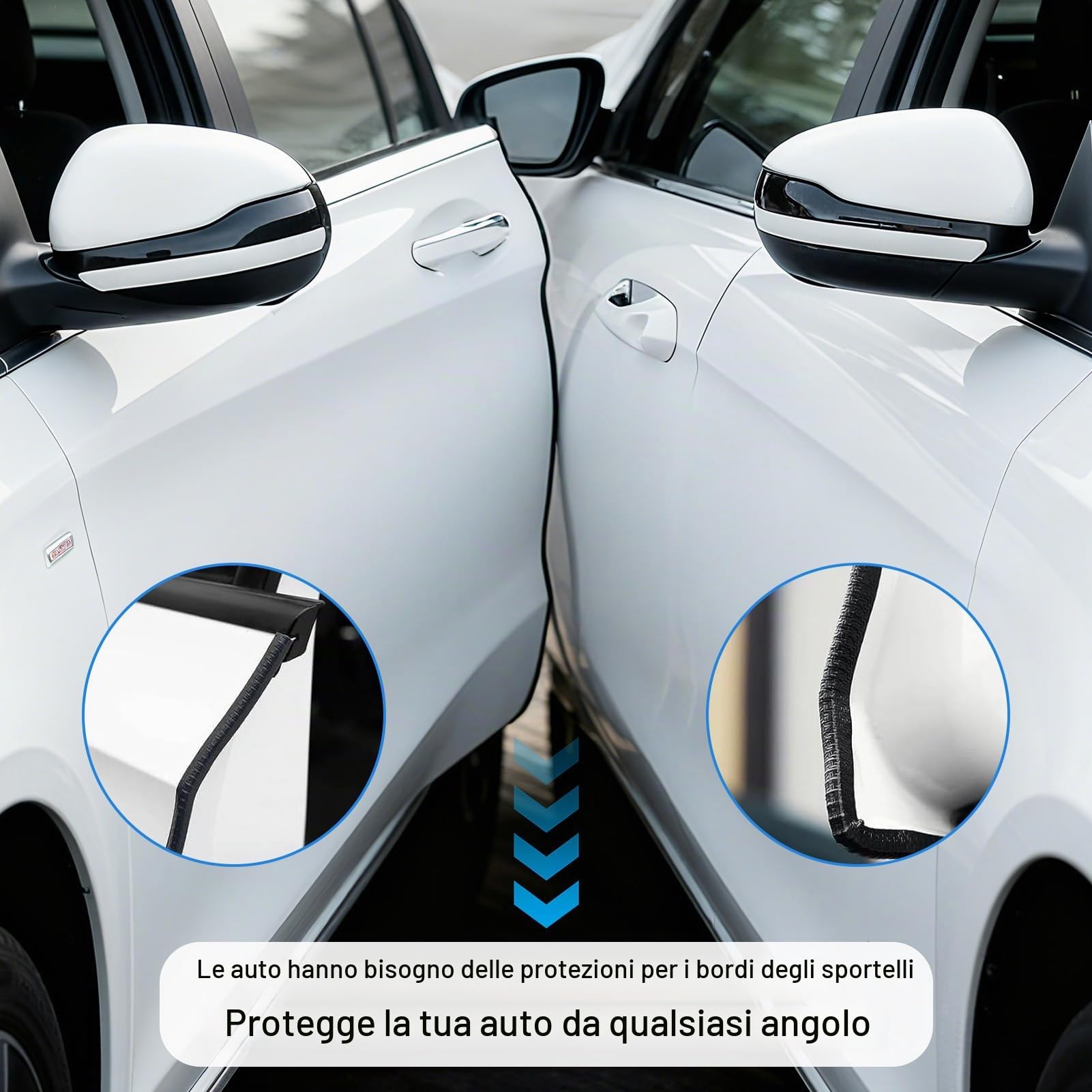 NIANOPKM 4 pezzi protezioni per i bordi delle porte dell'auto, alta qualità, in gomma nera NIANOPKM 4 pezzi protezioni per i bordi delle porte dell'auto, alta qualità, in gomma nera