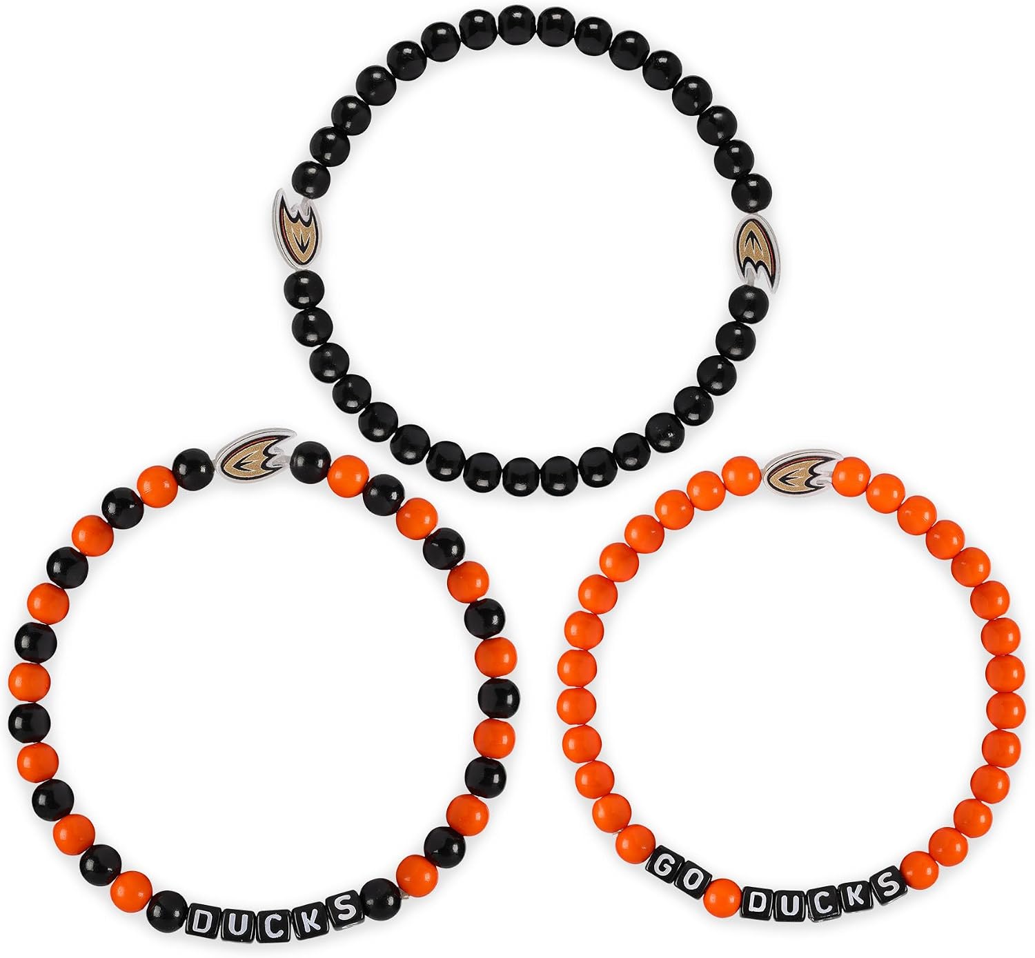 FOCO NHL unisex-adult NHL Team Logo Officially Licensed 3-Pack Beaded Friendship Bracelets