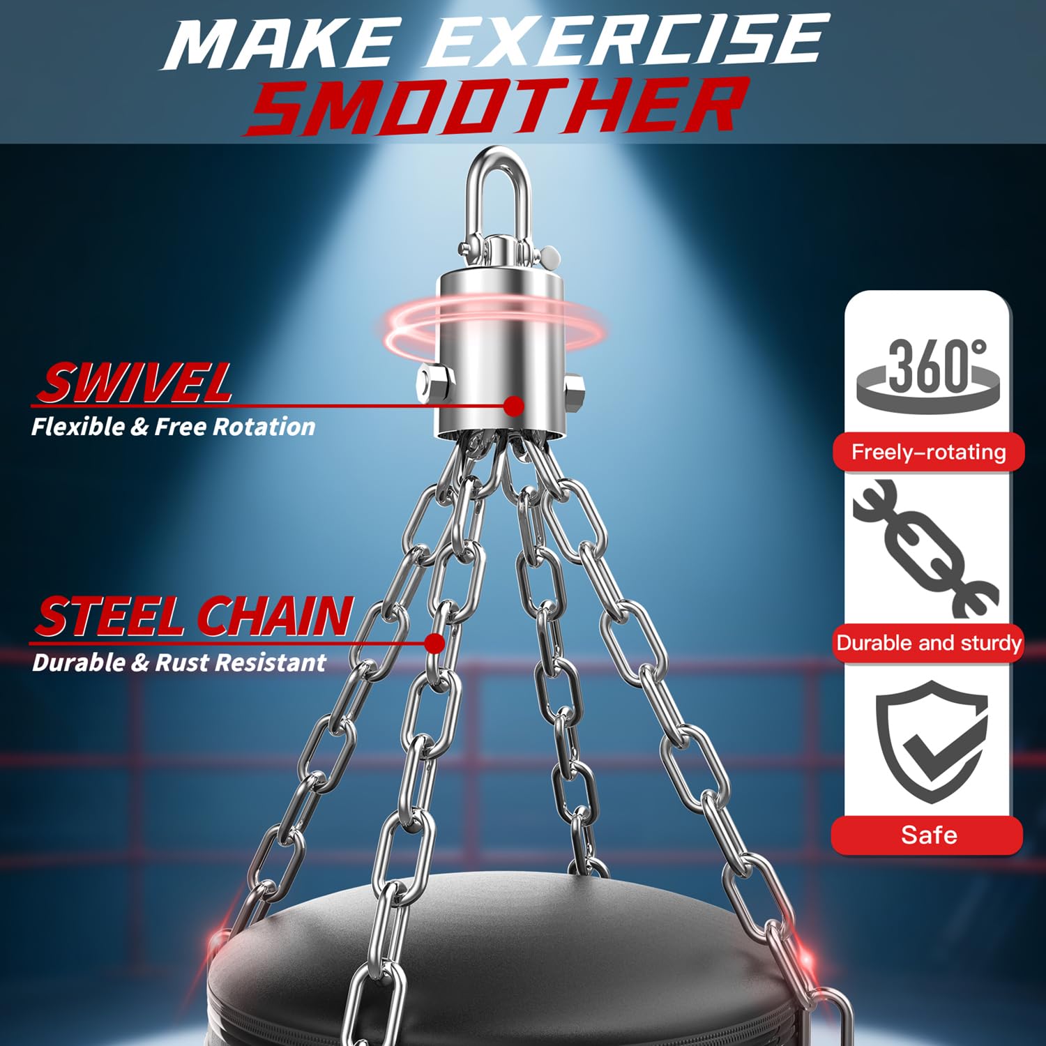 Boxsack Set für Erwachsene, 120cm Schwere Boxsack mit 12oz Handschuhen, 5m Handverpackungen für MMA Karate Kickboxing Boxen Home Gym Training - Ungefüllt