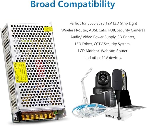 Miniatura 6 de SHNITPWR Adaptador de fuente de alimentación de 12 V 15 A 180 W 110 V220 V CA a CC Convertidor de energía de conmutación regulado universal