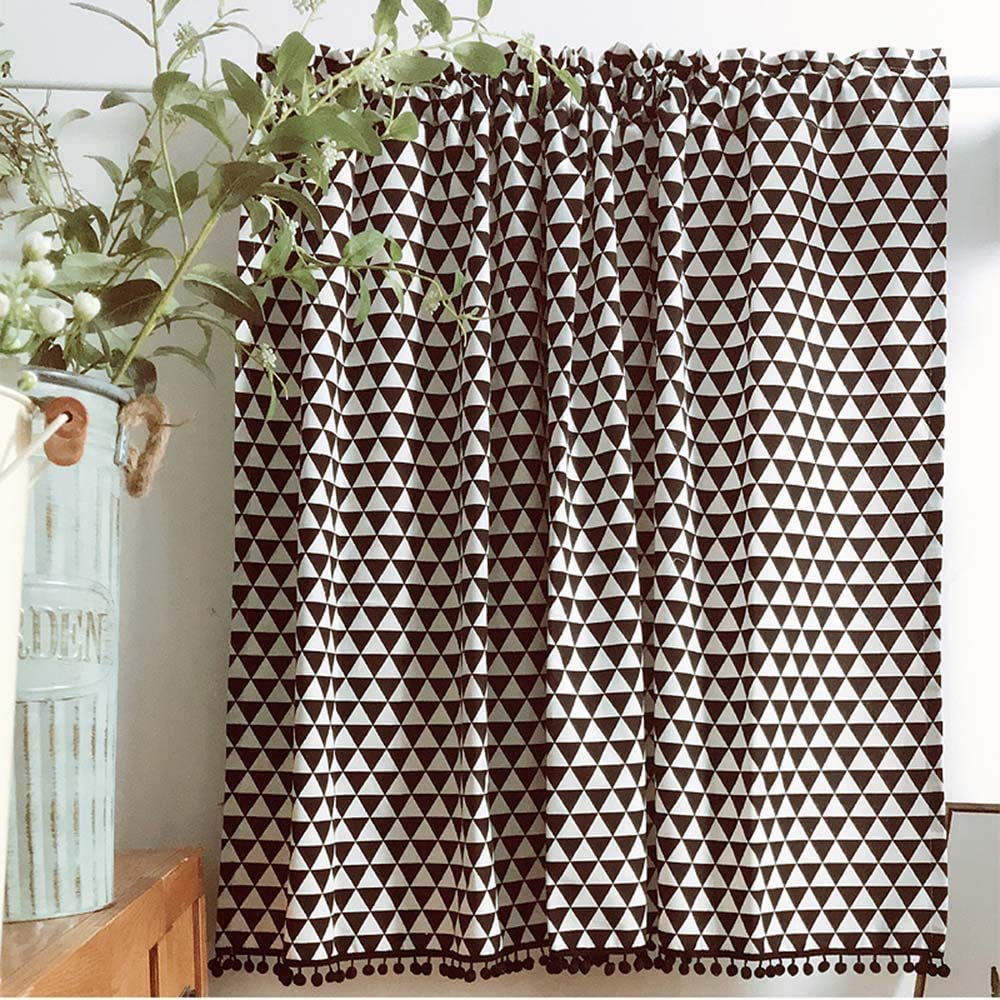 Cortina corta de algodón rUrEu, protección antipolvo elegante para ventanas de baño y cocina