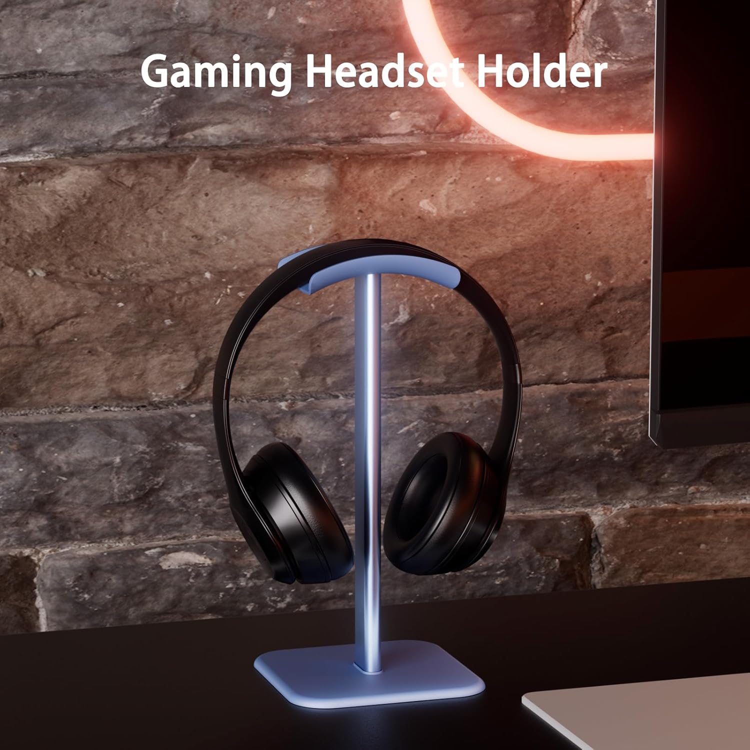 Headphone Stand for Desk - Headset Stand with Aluminum Hanger, Headphone Holder for AirPods Max, Sony, Bose, Beats and More (Blue) - Image 4