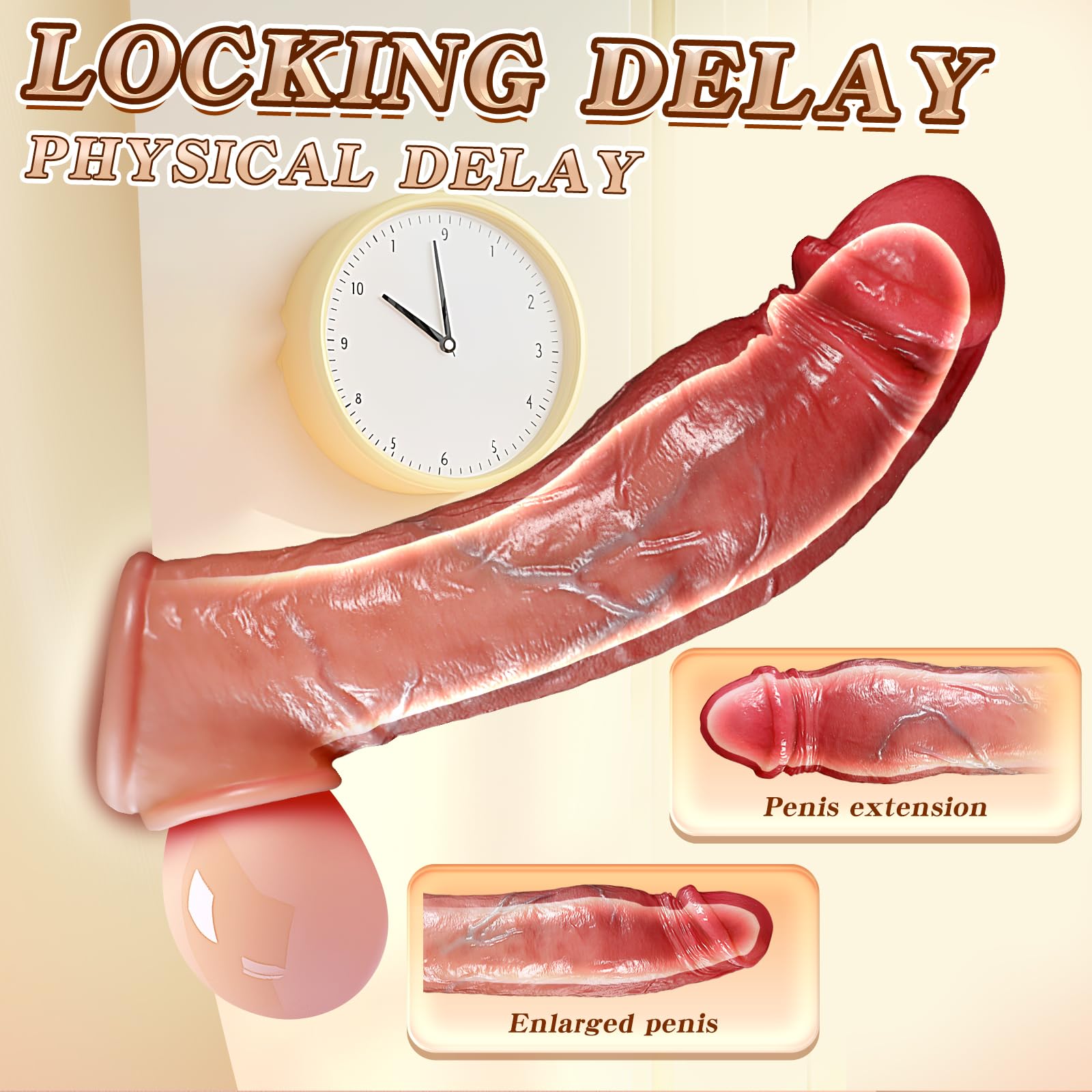 Funda Pene Realistico Grueso para Hombre, Extensor Alargador de Pene Masculino, Anillo para Pene de Hombre, Consolador Sexo Mujer, Fundas para Pene en Juguetes Eróticos para Pareja Sexuales (Piel)