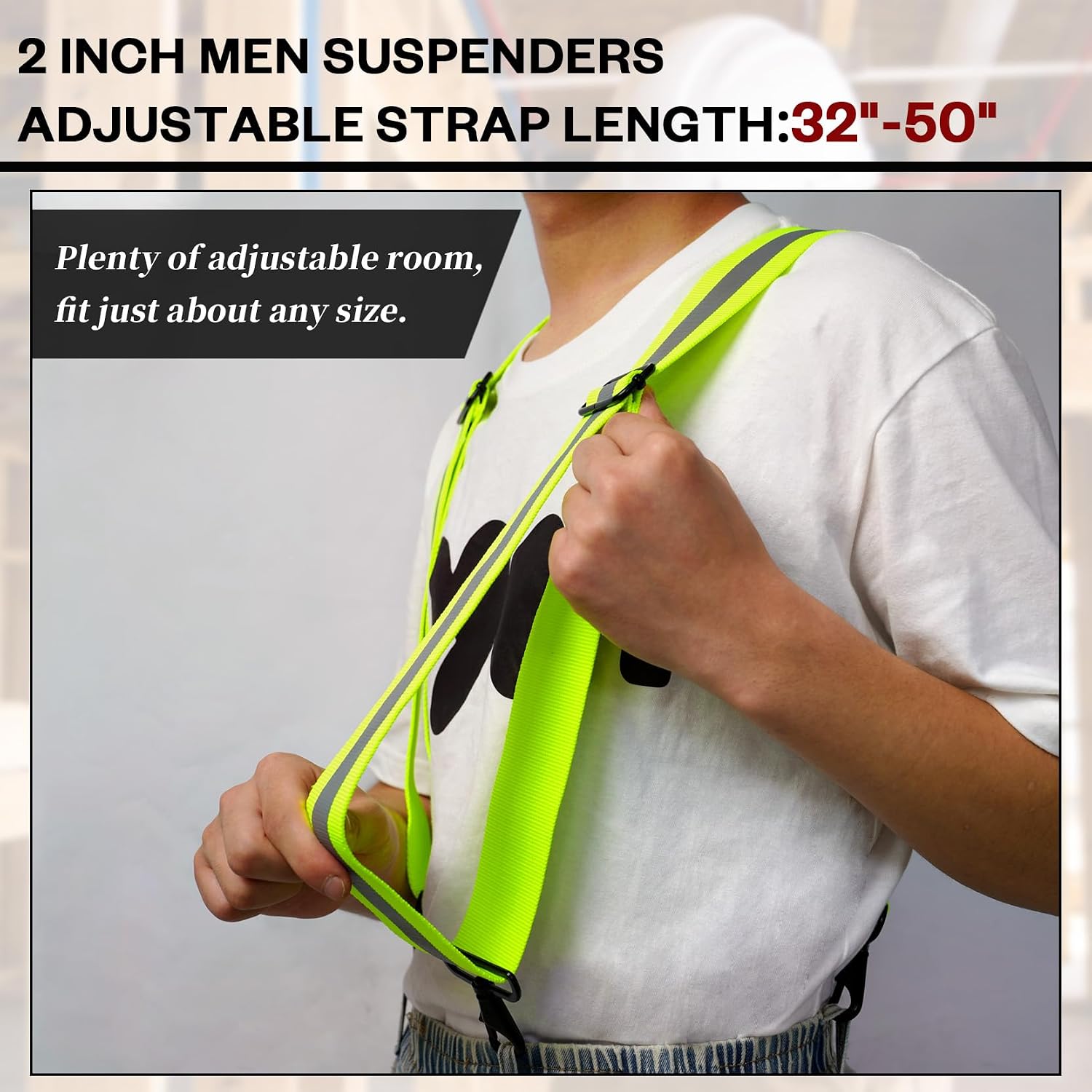 MELOTOUGH Suspenders for Men,Industrial Suspenders for Jeans,Men Suspender for Big and Tall, 2”Work Suspender,Christmas Gifts