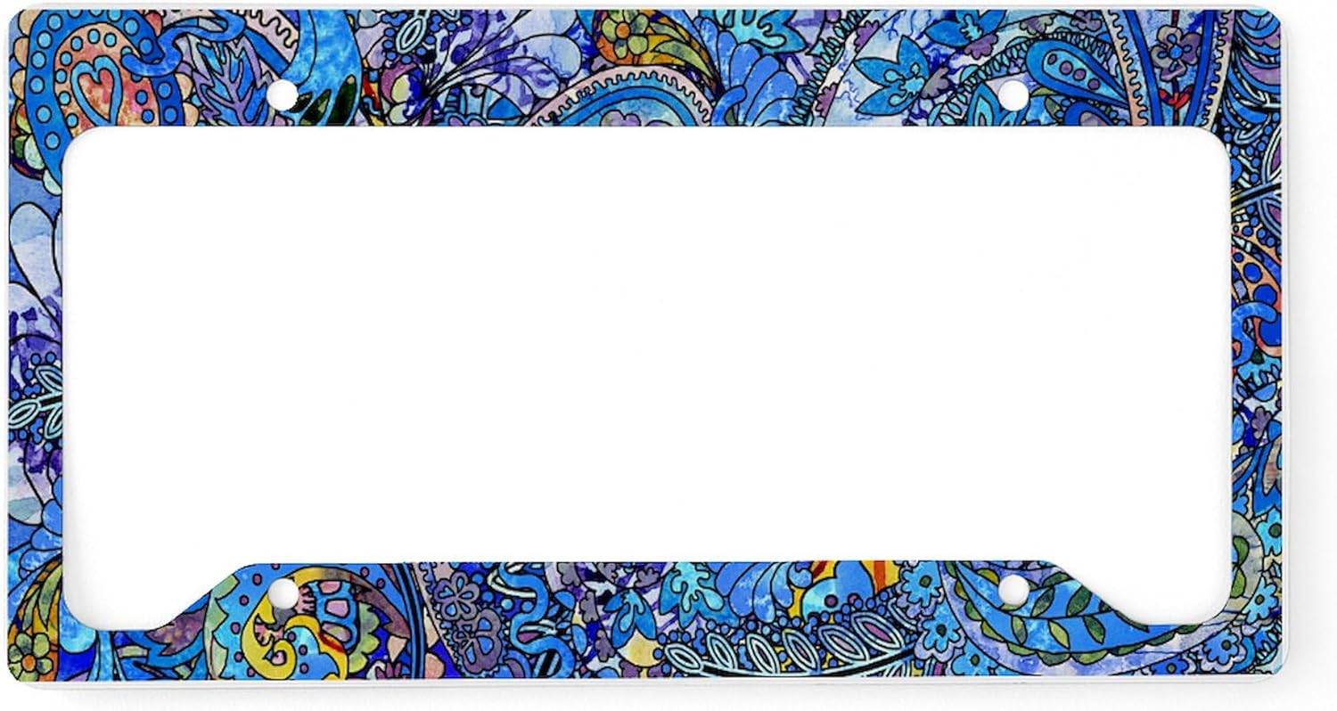 CafePress Extra Wild Paisley License Plate Holder Aluminum License Plate Frame, License Tag Holder