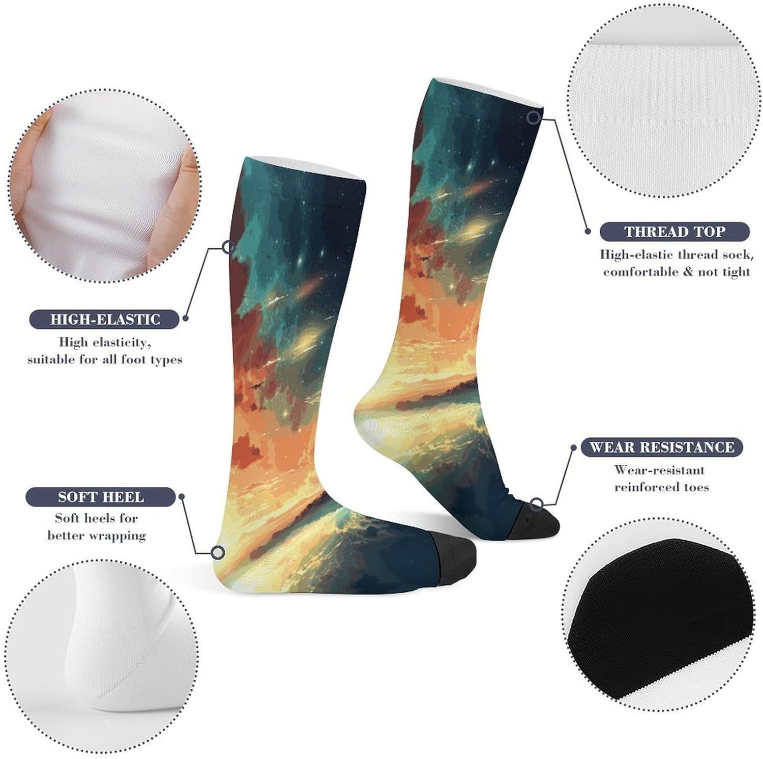 Anime Sky Crew Socks Calf Socks Athletic Crew Sock
