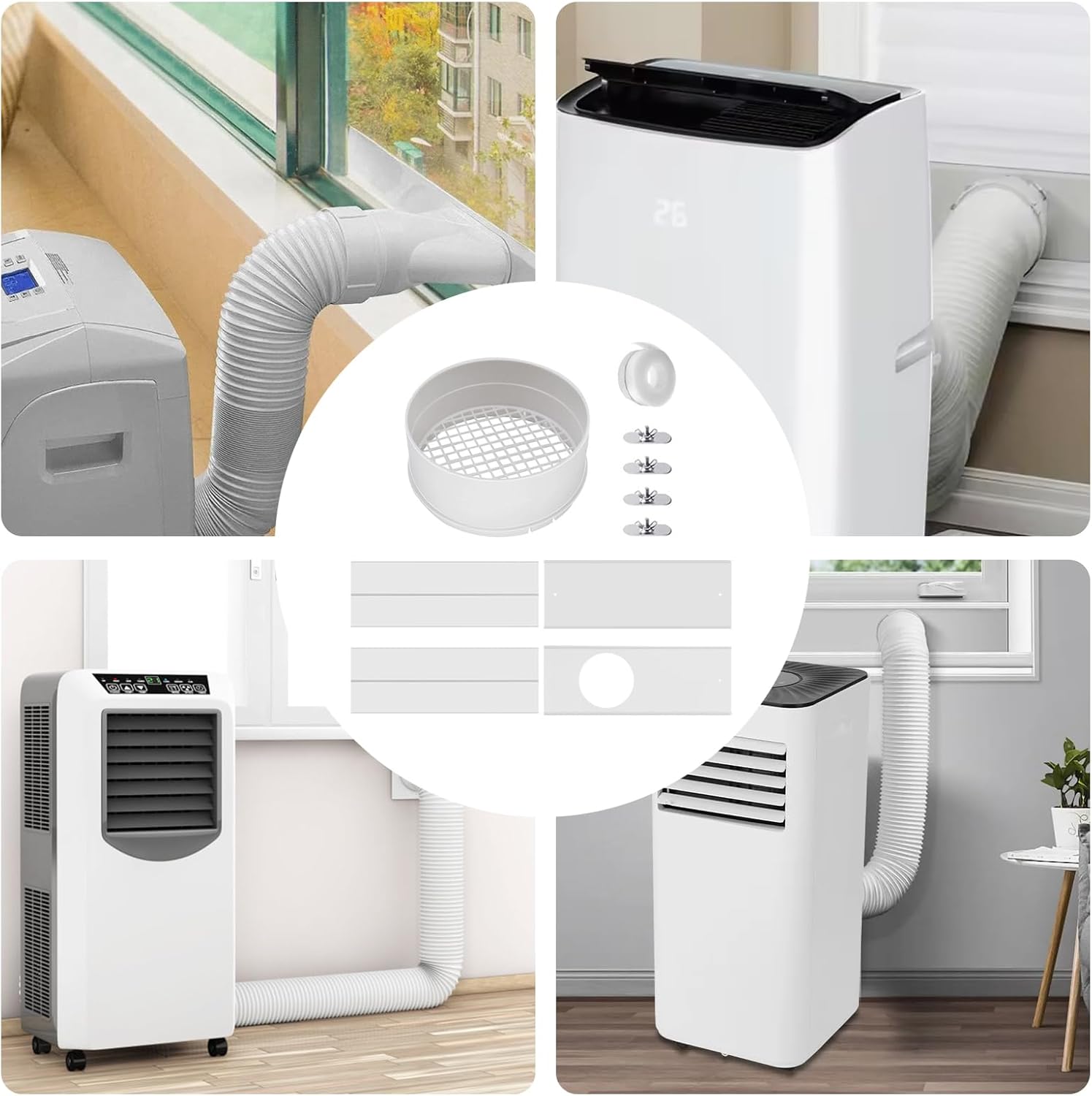 Indoor Dryer Vent Kit - Window Seal Panels,Dryer Vent Parts, Clothes Connector for Sliding Window, Accessories