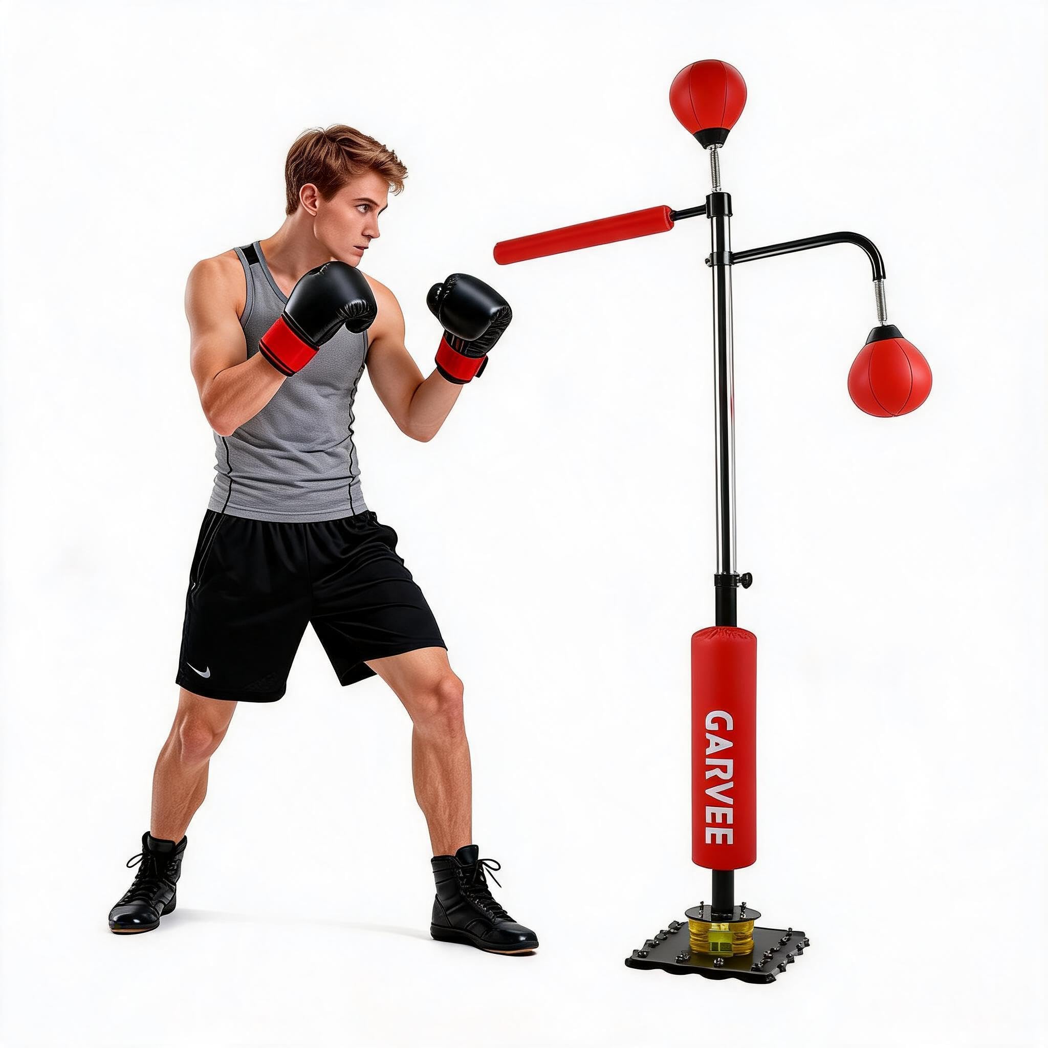 Garvee 3-in-1 Freestanding Boxing Punching Bag Adjustable Height 106-205cm