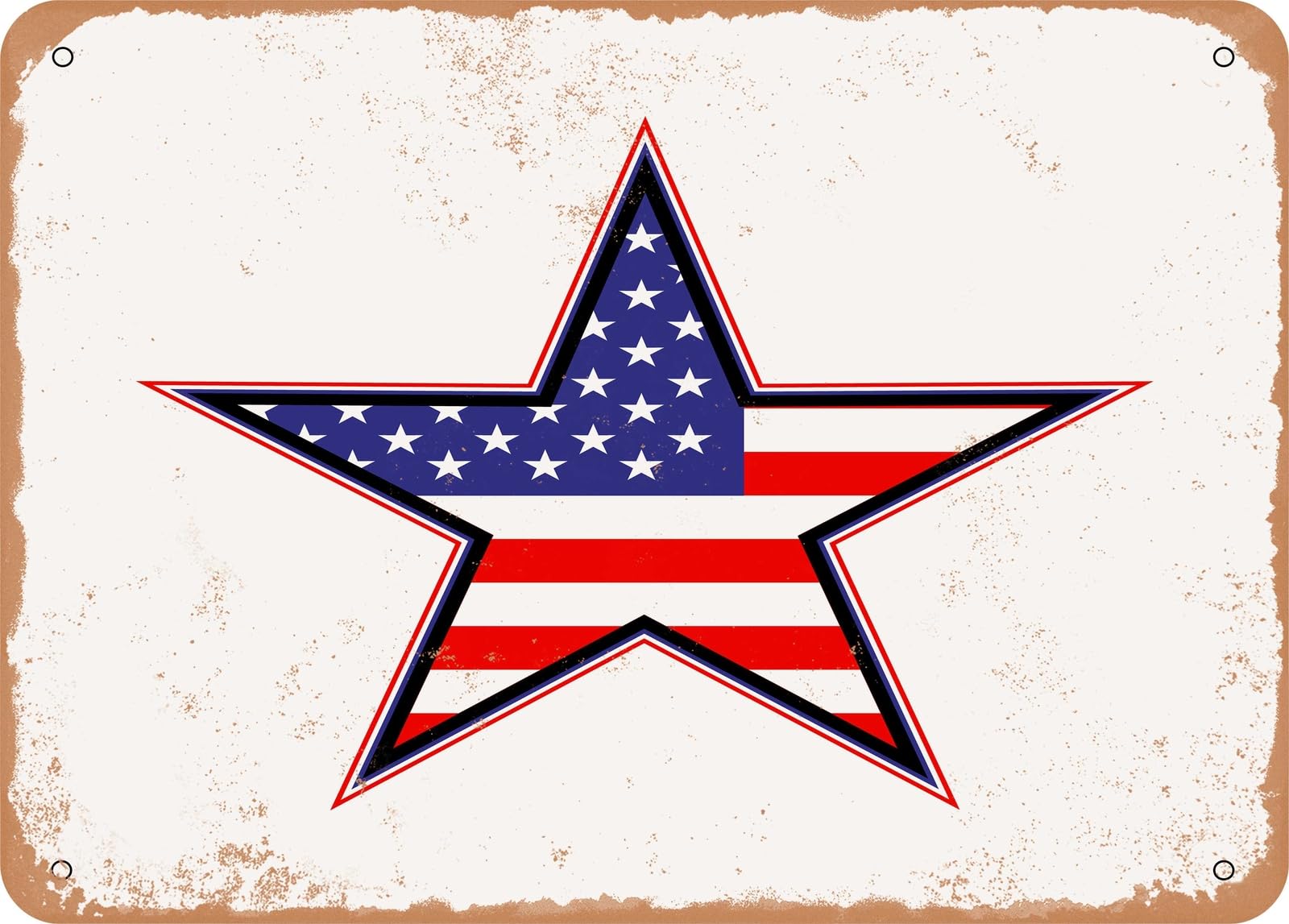 Miaomansenstore Metal Sign - Star American Flag - Vintage Look Sign Home Decor