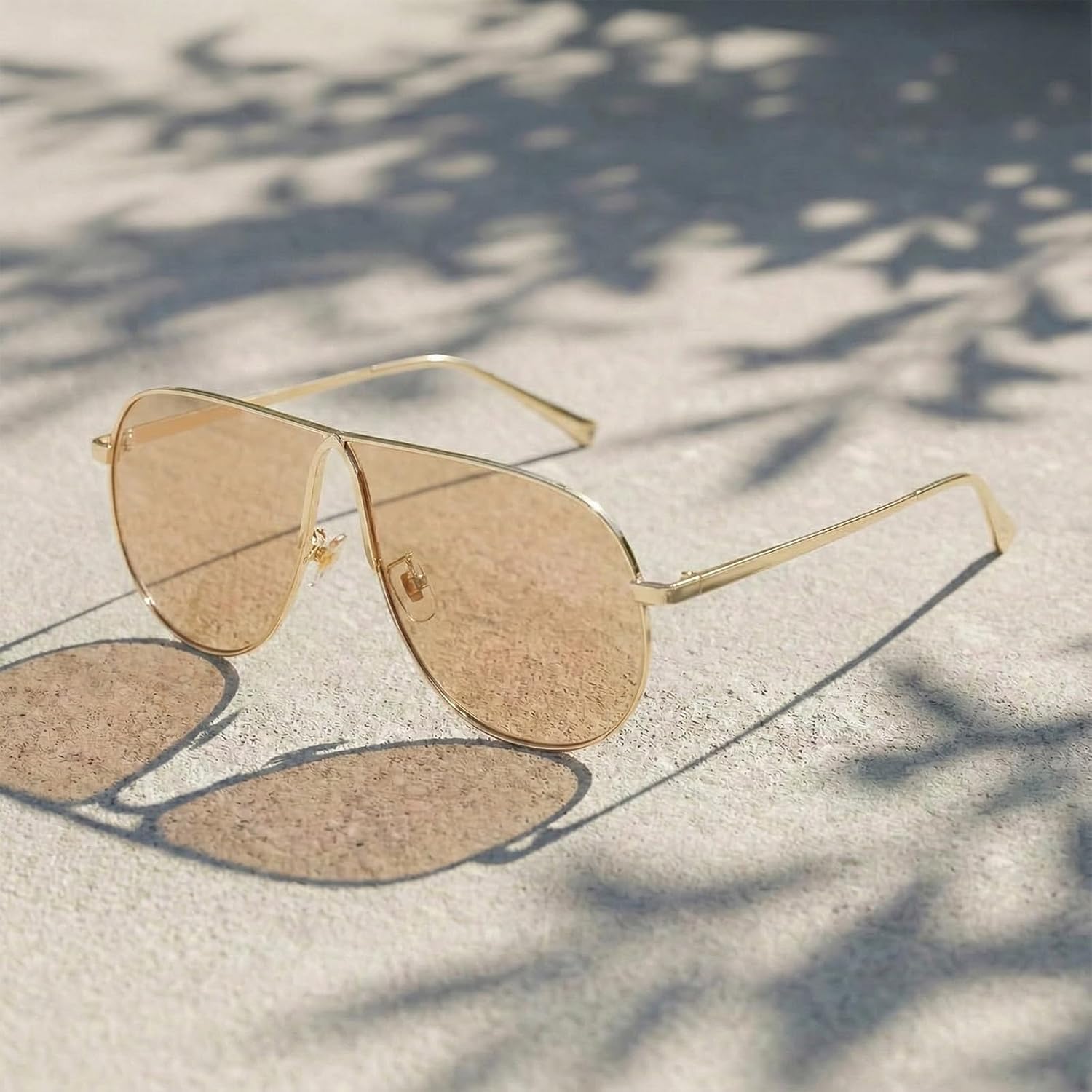 SODQW Oversized Aviator Sunglasses for Women Men Trendy Gold Metal Sun Glasses for Fishing Driving with UV Protection - Image 4