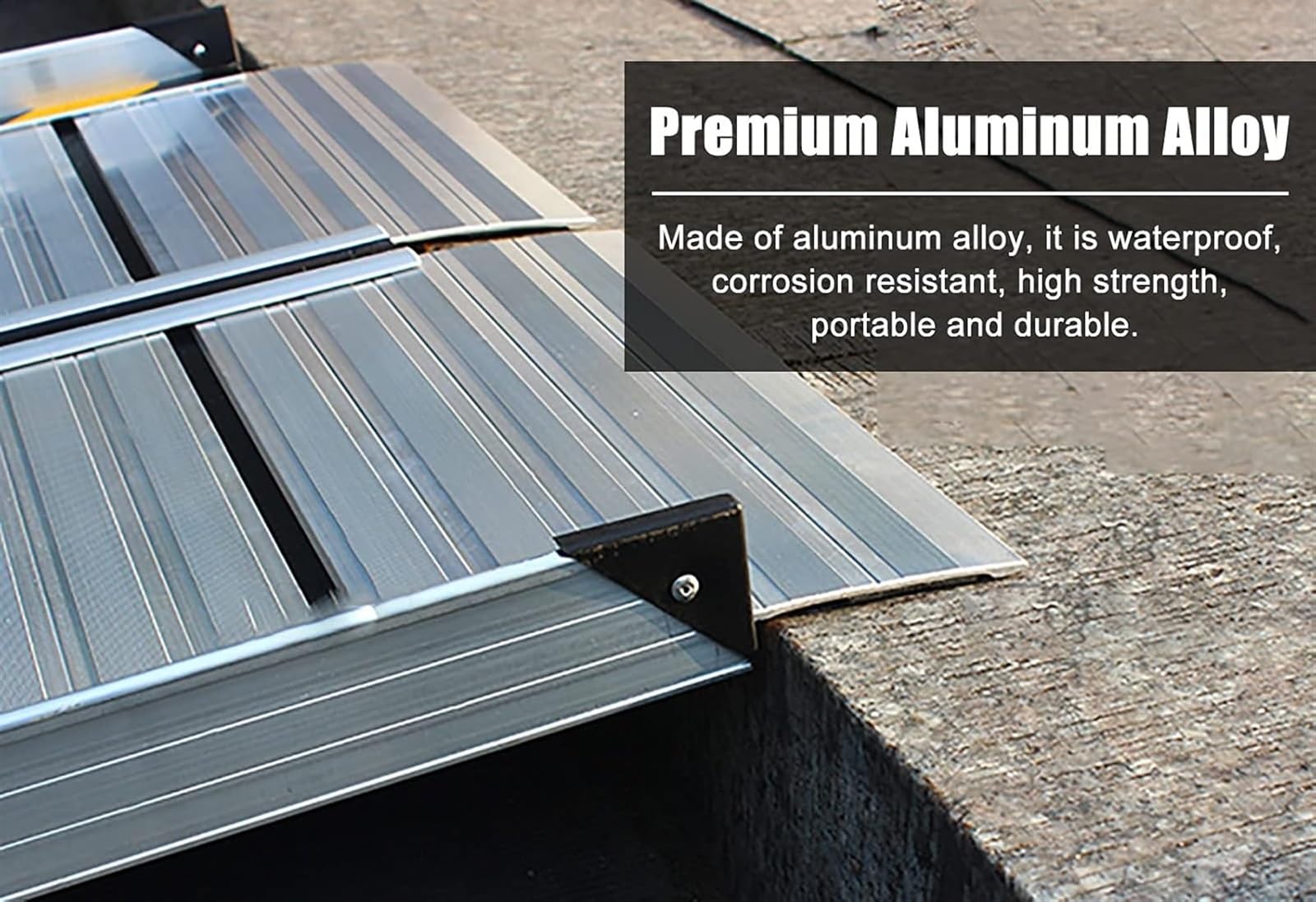 Rampa progowa, lekka aluminiowa rampa dla osób starszych, stopnie szopy zewnętrzne, rampy progowe, przenośna składana rampa dostępowa, pojemność 300 kg (75 x 120 cm)
