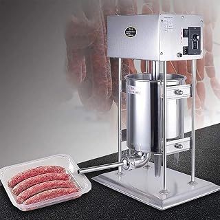 Stainless Steel Large Sausage Filling Machine, Sausage Filling Machine, Commercial Electric Household Meat Sausage Machine with Firm Meat Quality (A 10L)