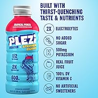Vista 4 de PLEZi Tropical Punch - Bebida de hidratación x Stephen Curry - Bebidas deportivas con 2X electrolitos - 500mg de potasio, baja en azúcar, sin azúcar