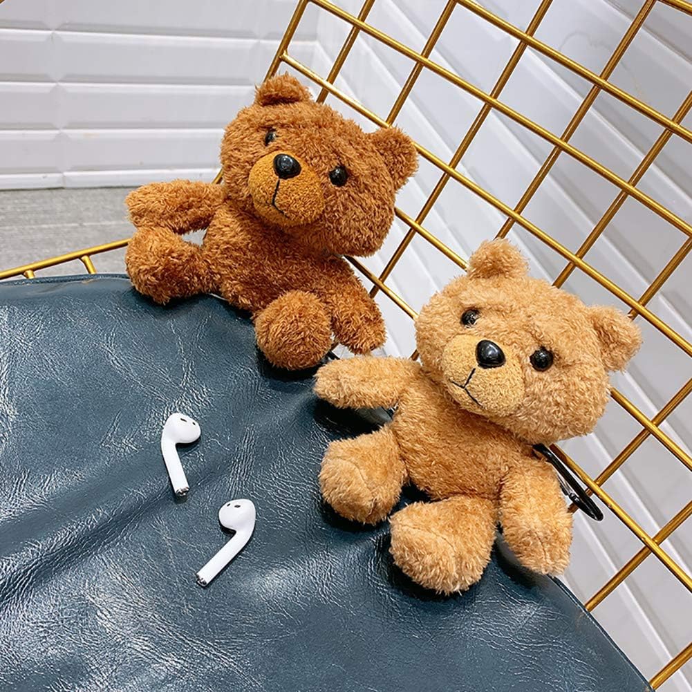 Yatchen Plush Case Compatible with AirPods Pro, Cute 3D Cartoon Fur Bear Design Funny AirPods Cover with Keychain, Protective Case for AirPods Pro Bear Brown image 5