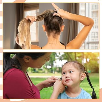 Elastic Hair Bands 100 Pcs, 2mm Thin Hair Bands Elastic Hair Bobbles Hair Ties No Damage No Metal Hairbands Ponytail Holders for Women Girls Kids Men, Multicolor