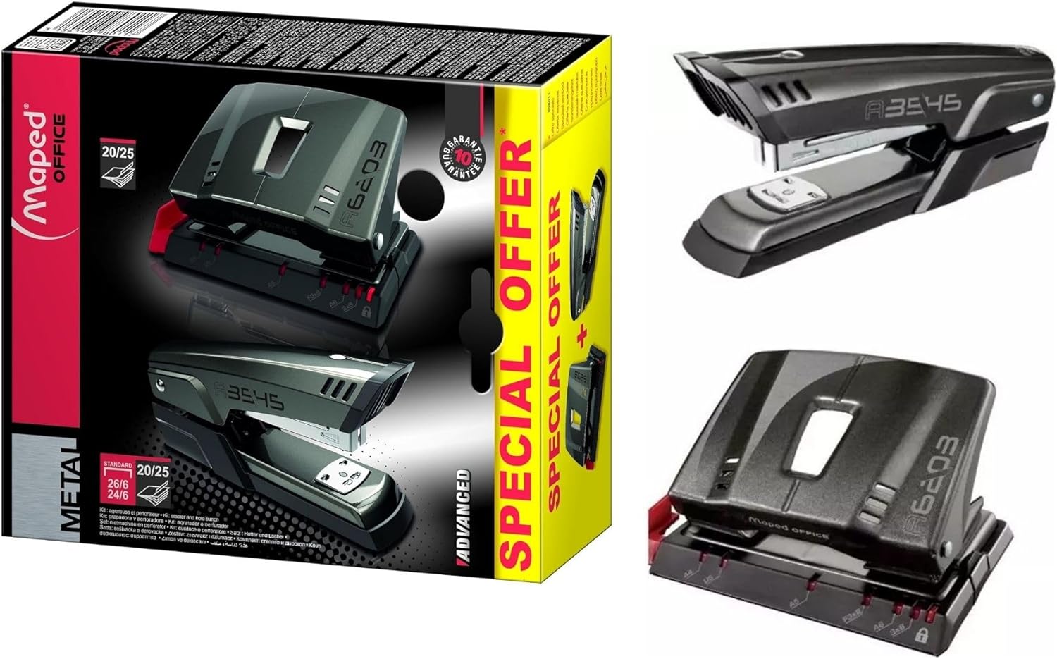 Maped Advanced Stapler and Hole Punch Set