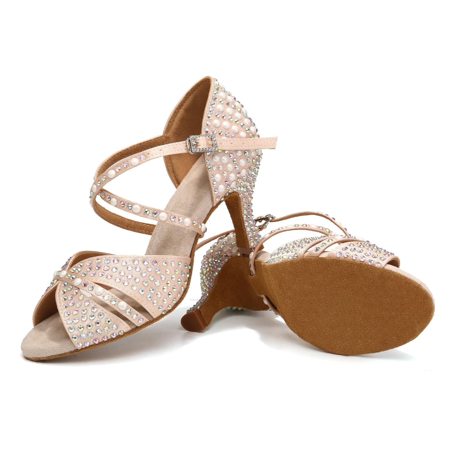 Damen Tanzen Schuhe Tanzschuhe Latein Salsa Glitzer Ballroom Salsa Tango Bachata Tanzschuhe Offene Zehe