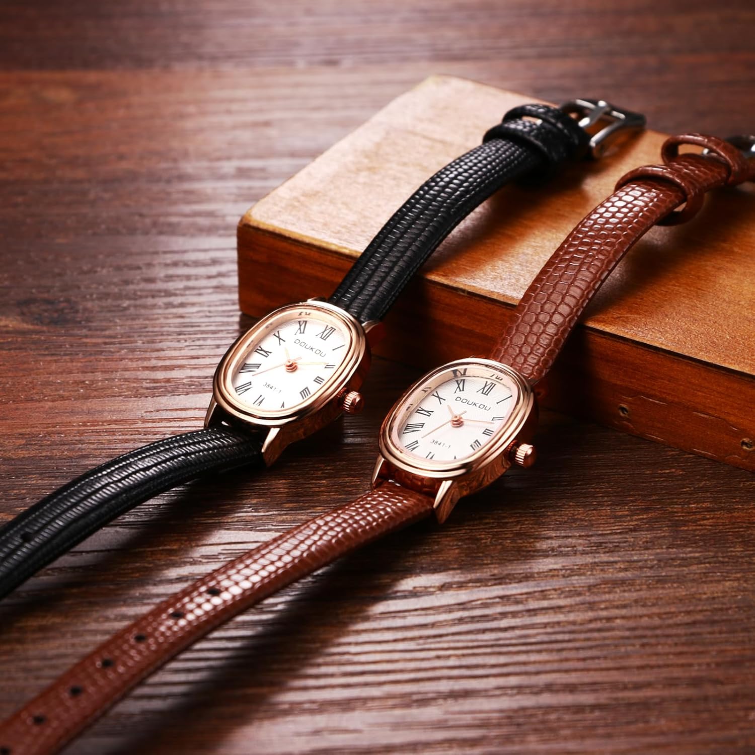 Avaner Women's Leather Wrist Watches: Ladies Classic Oval Face Slim Strap Analog Quartz Retro Watch - Image 7