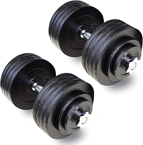Fitness Maniac USA 200 libras ajustable mancuernas set de pesas de hierro fundido sólido, ideal para entrenamiento de fuerza, levantamiento de