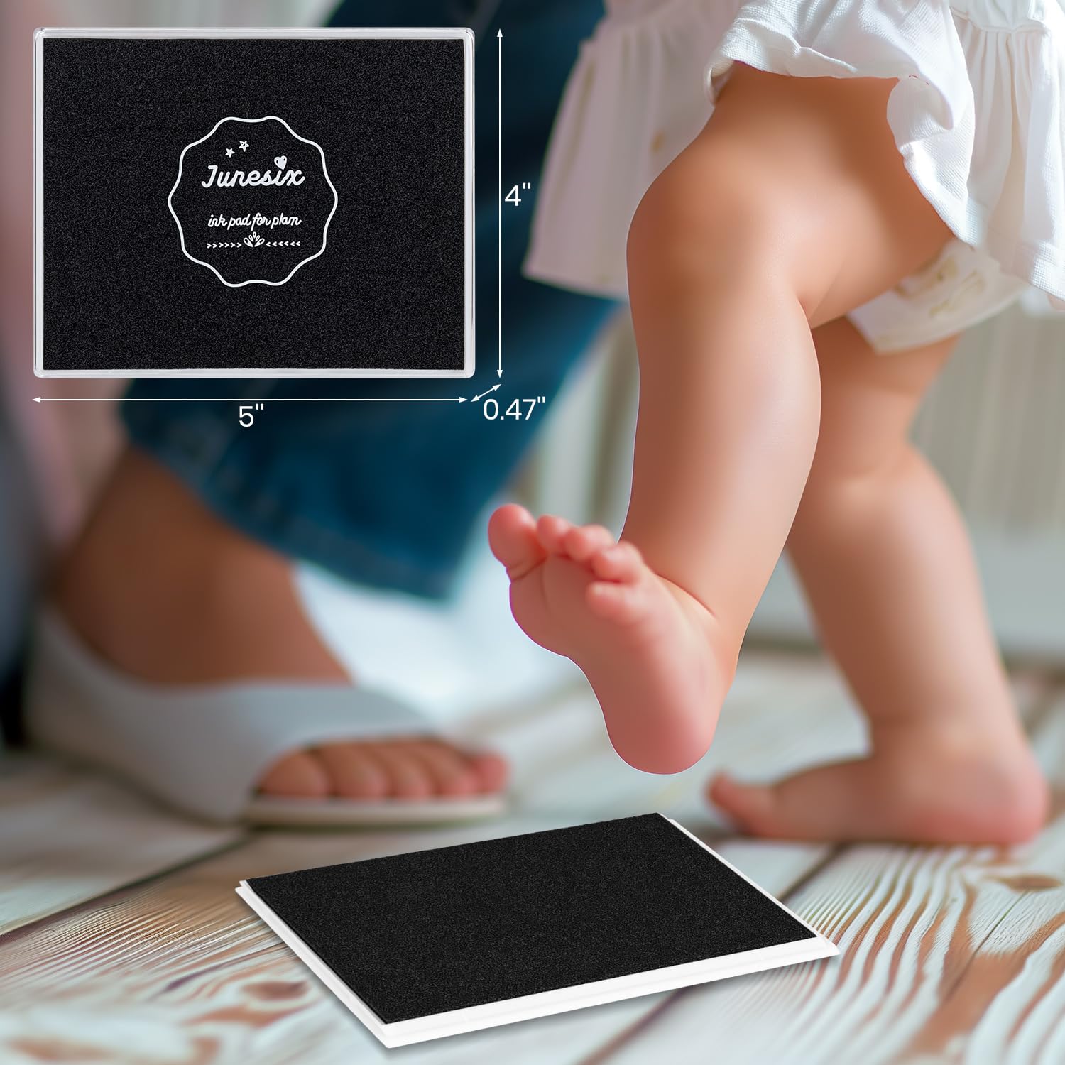 2PCS Ink Pad for Baby Hand and Footprint, Black