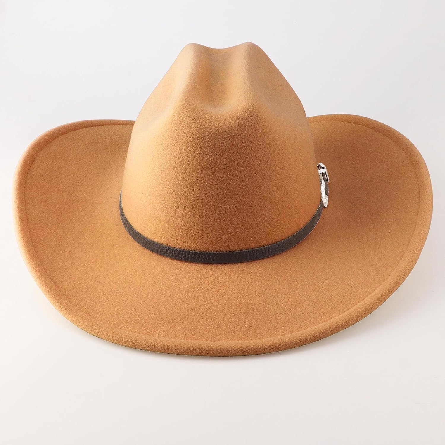 DRESHOW Cowboy Hat for Women and Men Classic Felt Western Hat for Cowboys Cowgirls Wide Brim Belt Buckle Retro Fedora Hats - Image 5