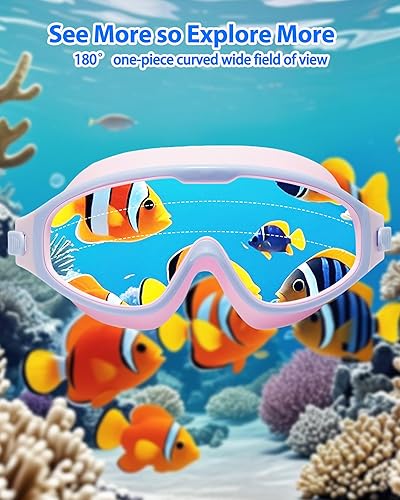 Miniatura 6 de seasprint Swim Goggles for Kids 6-12, Wide View Anti-Fog UV Protection No Leaking,Boys Girls Youth Swimming Goggles